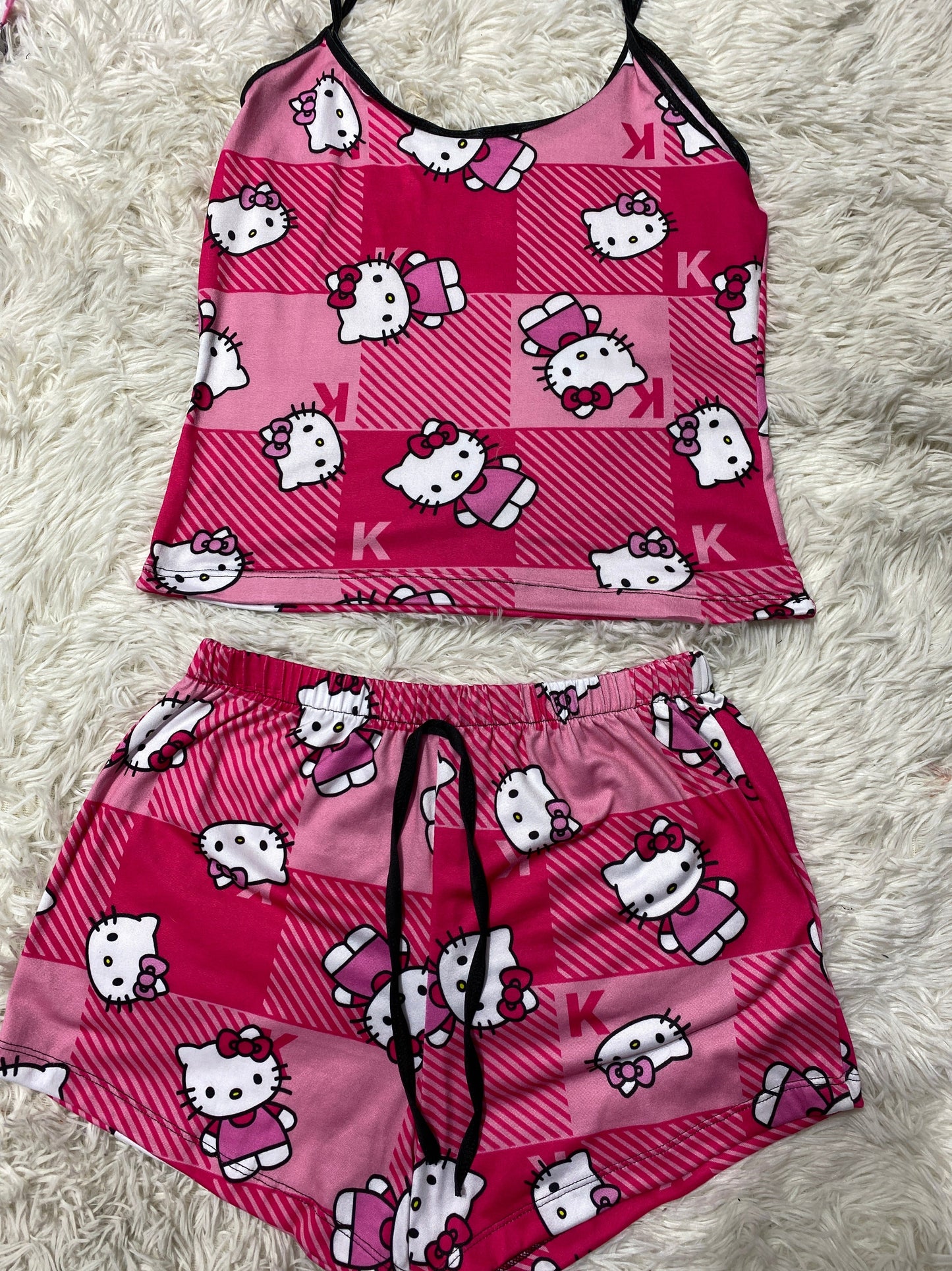 Hello kitty cuadros blusa con short