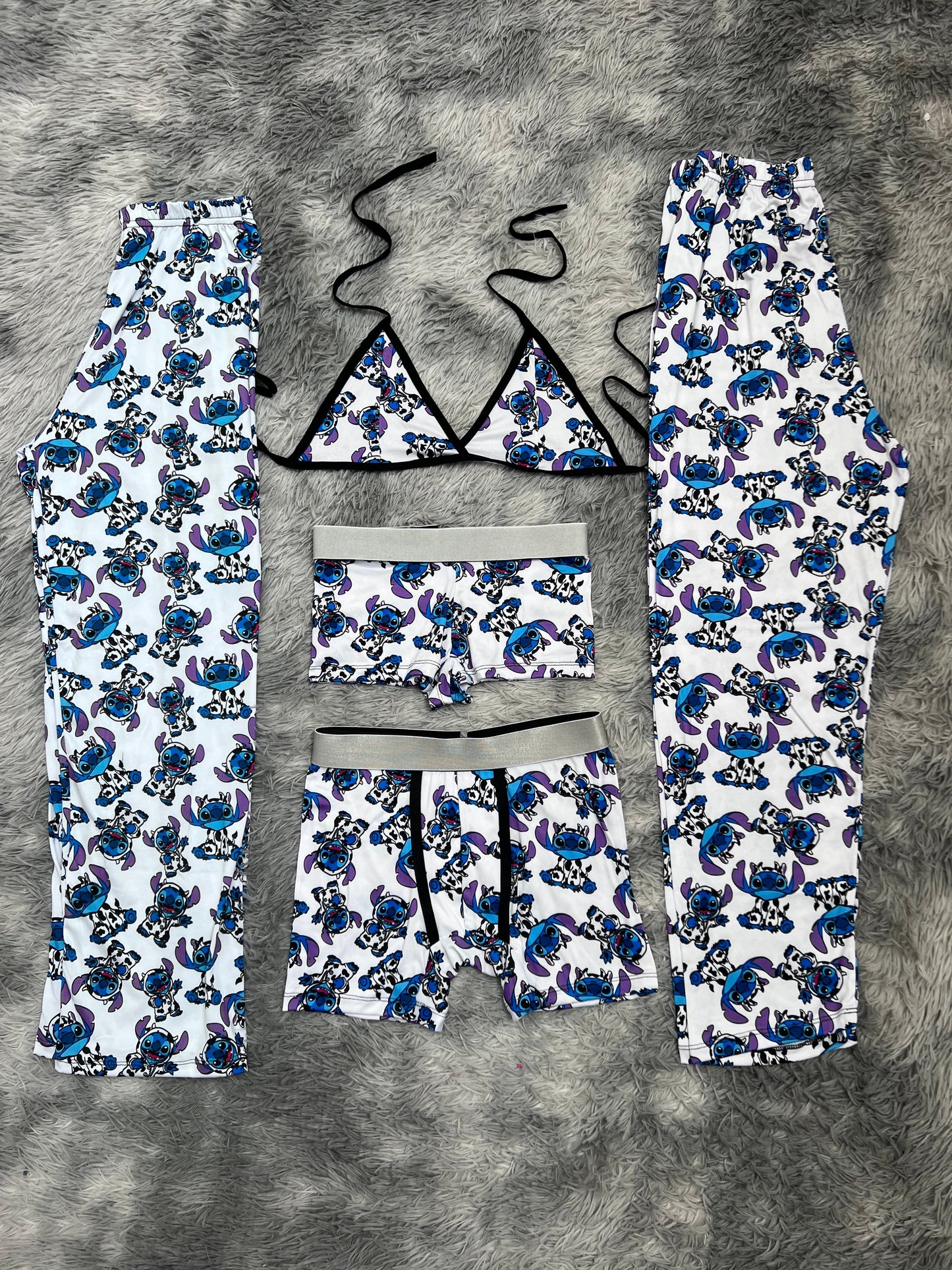 stitch vaca pijama 5 piezas