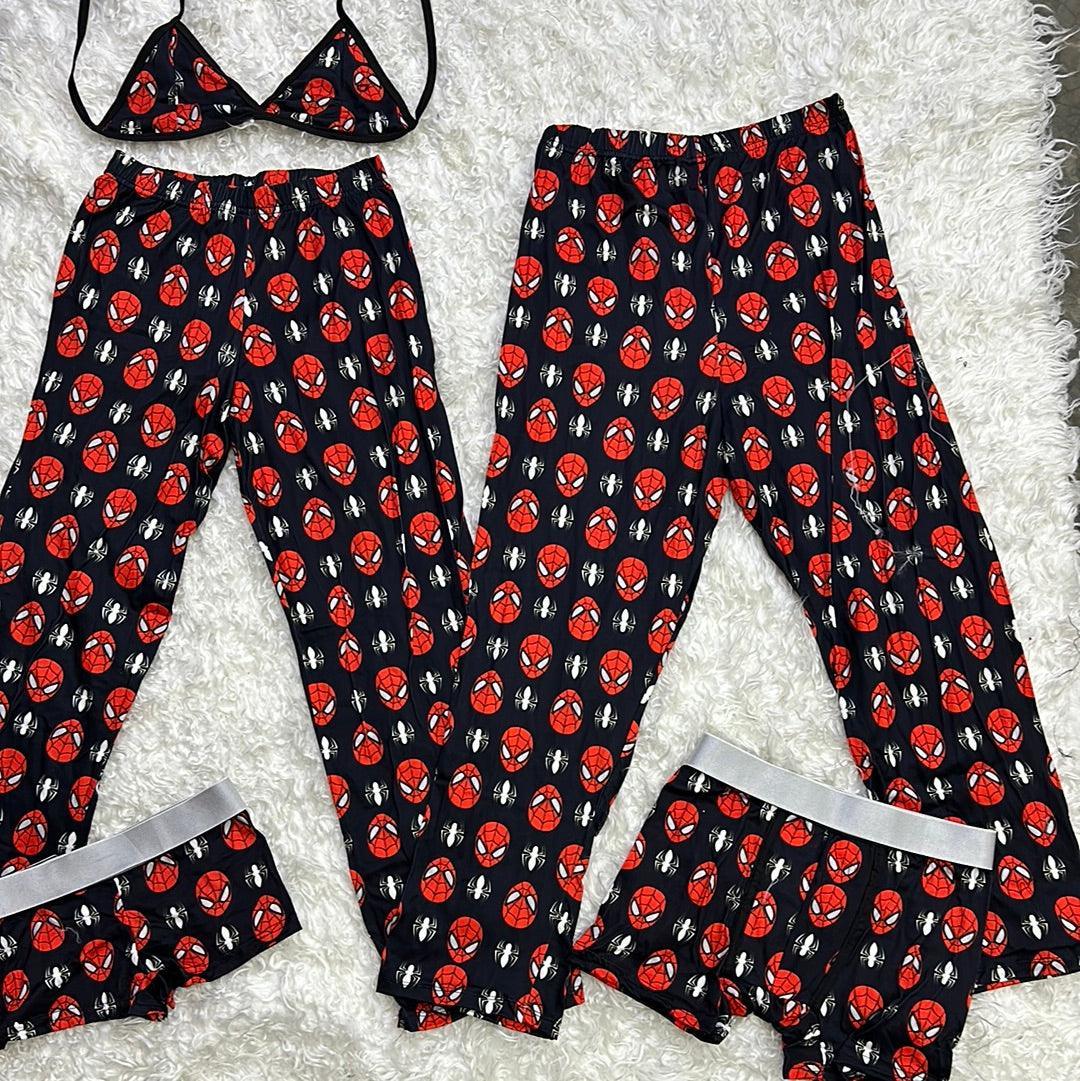 Spider-man Negro Pijama De 5 Piezas