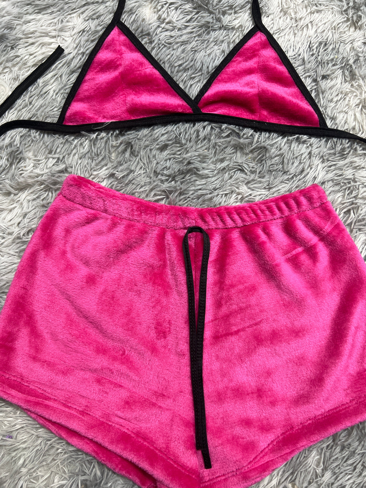 Rosa Top Con Short Unitalla De Afelpad