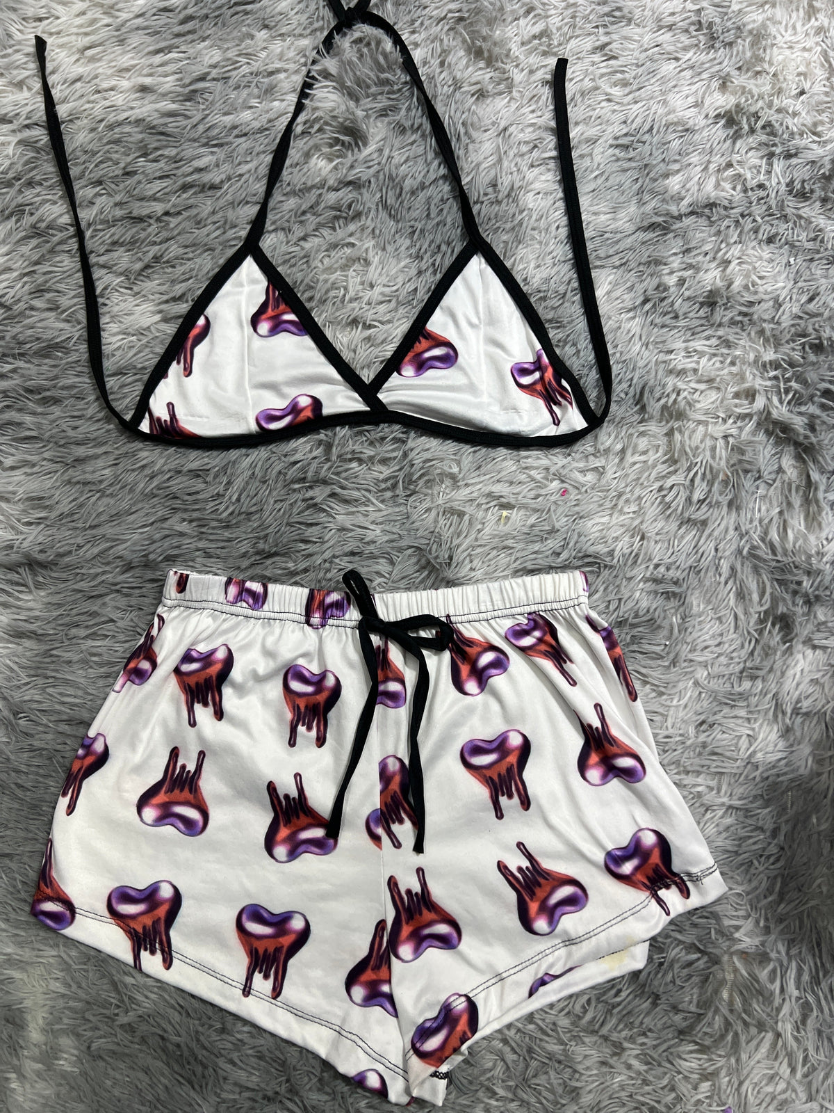 Corazones Morados Top Con Short Unitalla De Brush