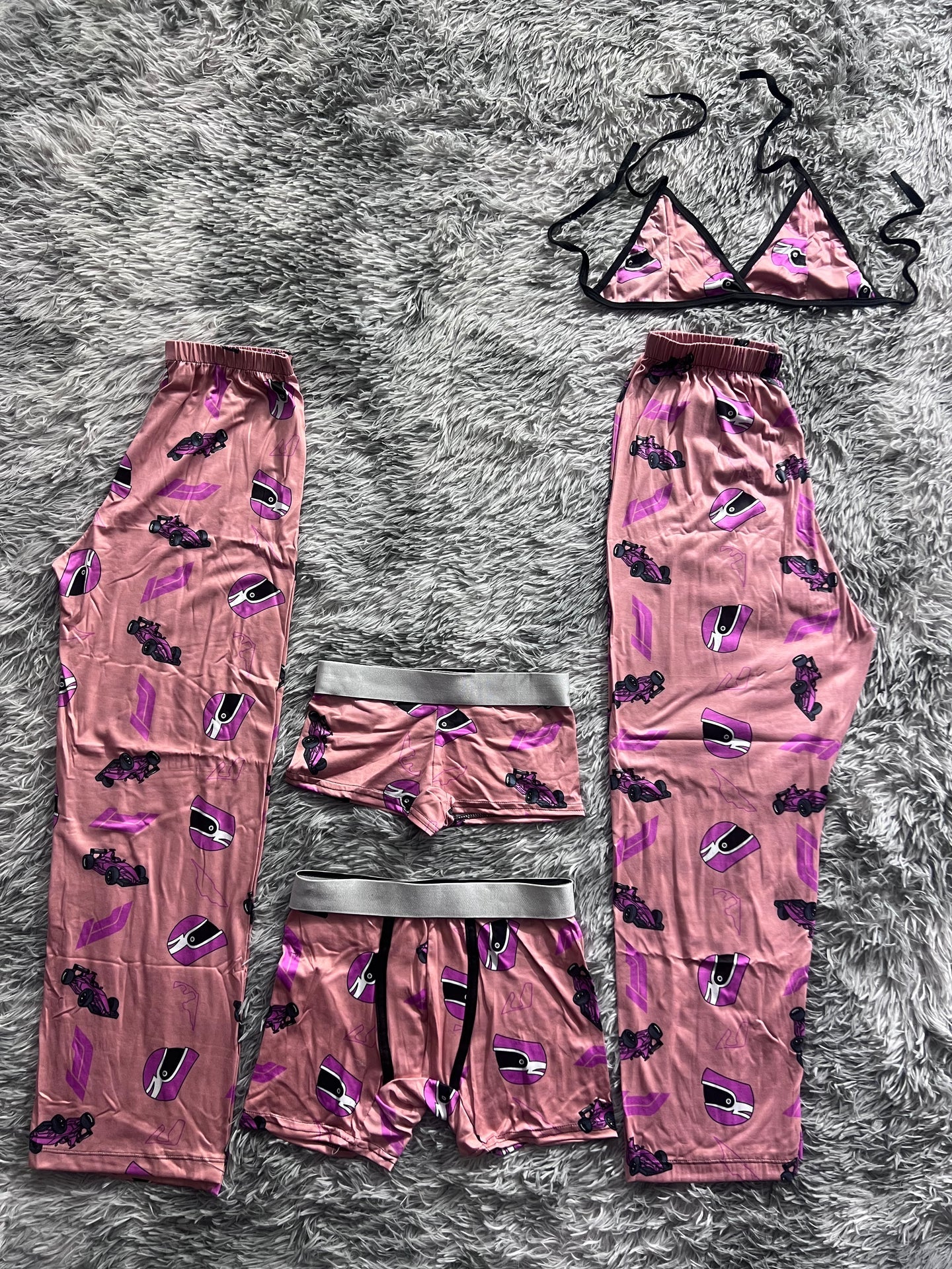 formula 1 rosa pijama 5 piezas