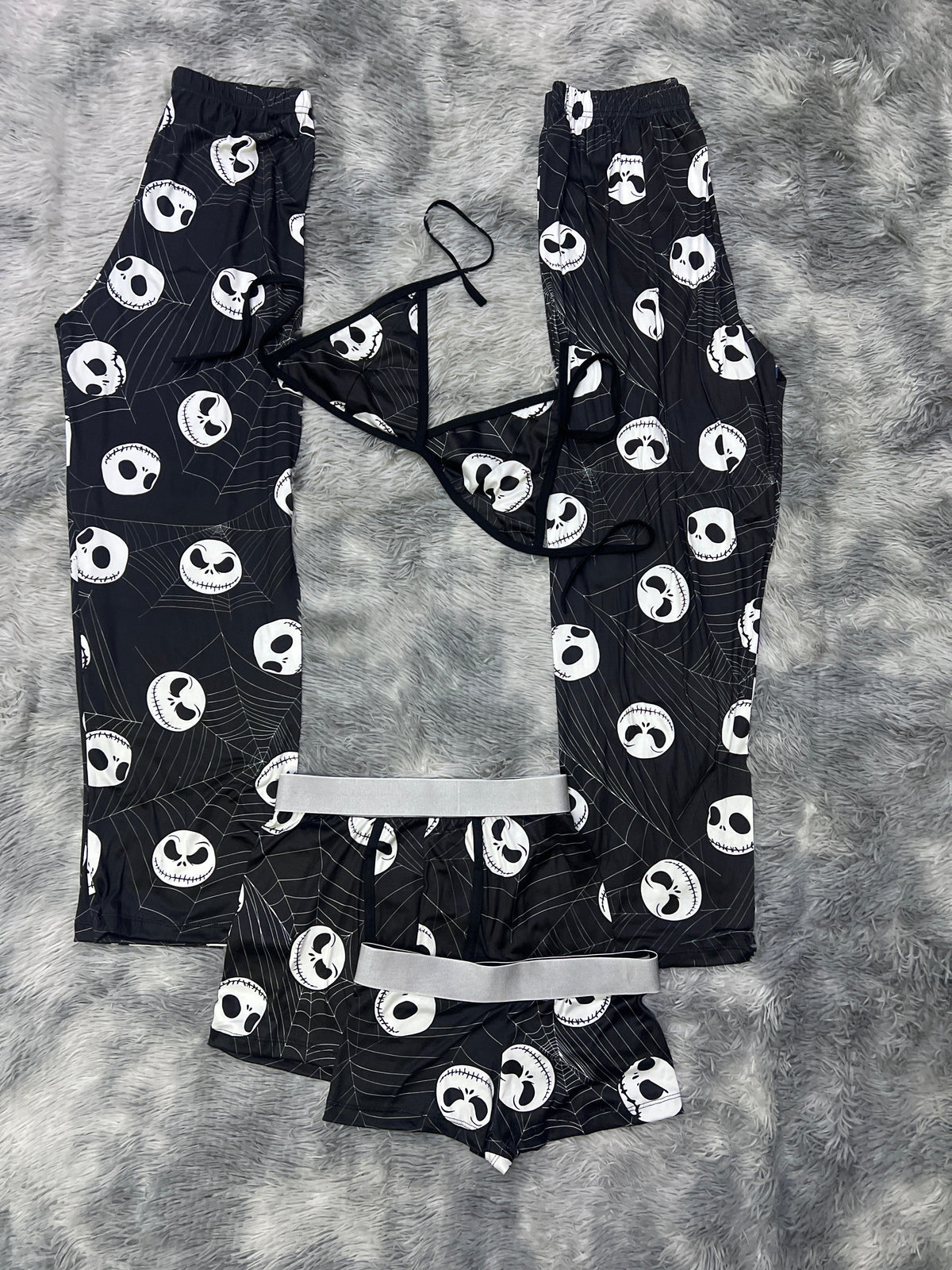 Jack Telarañas Negro Halloween Pijama De 5 Piezas
