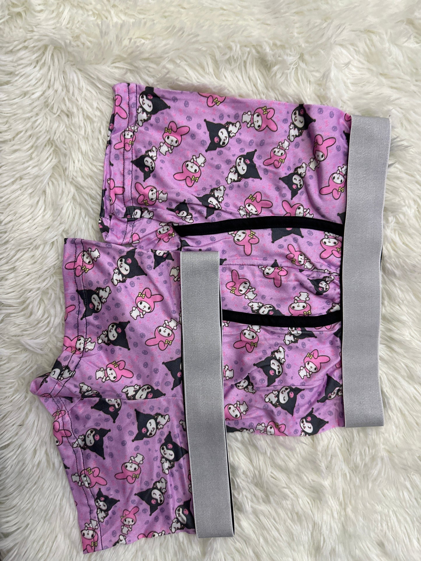 Kuromi Print Estampa Icónica Con Detalle Suave Algodón Negro Duo De Pijama 5 Piezas