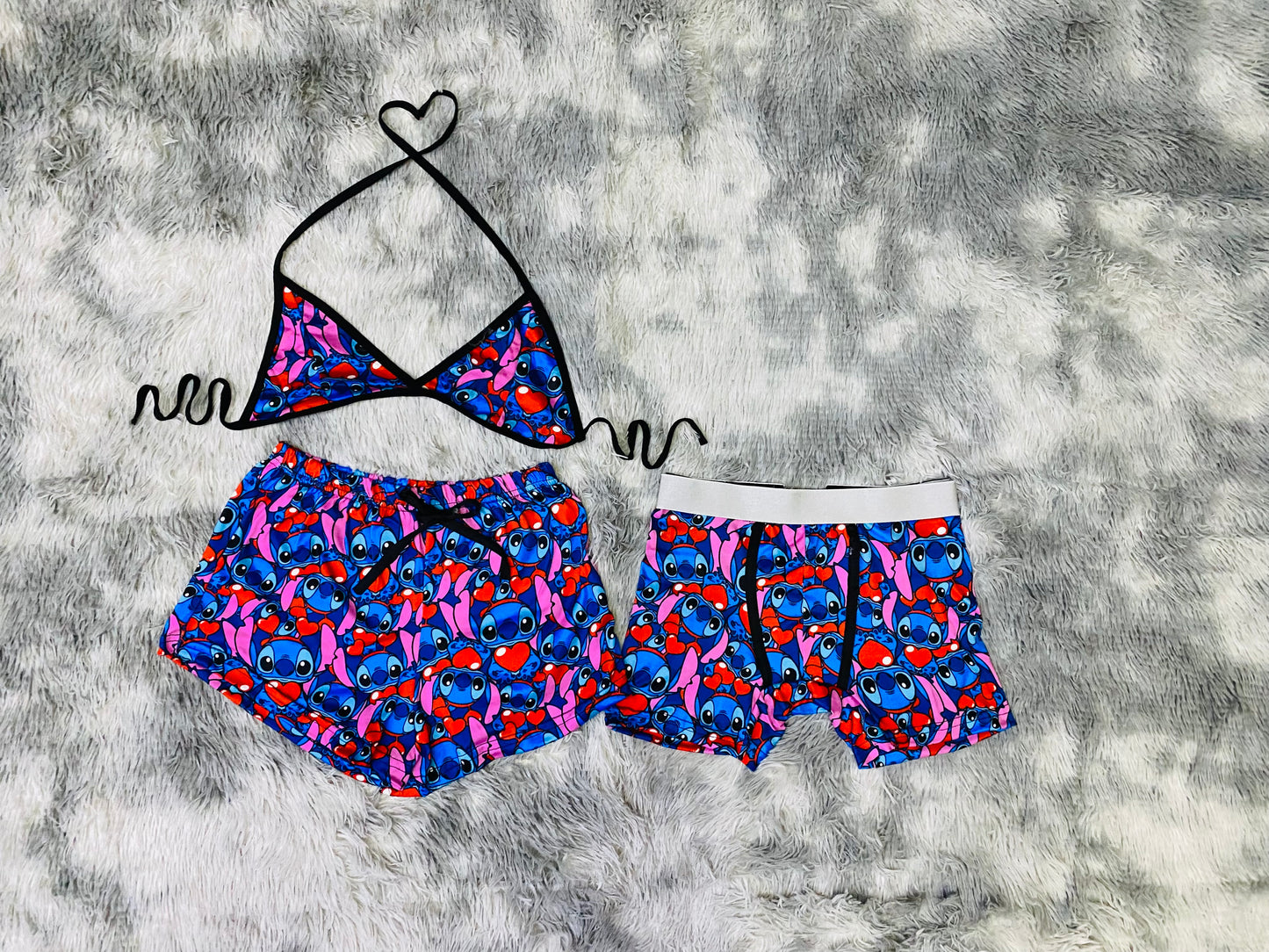 short con top y Bóxer Stich corazón