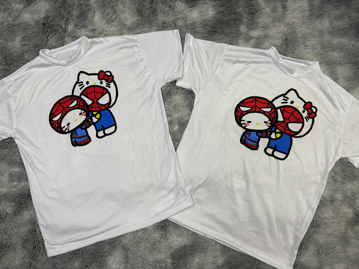 Hellokitty spiderman Dúo de playera!