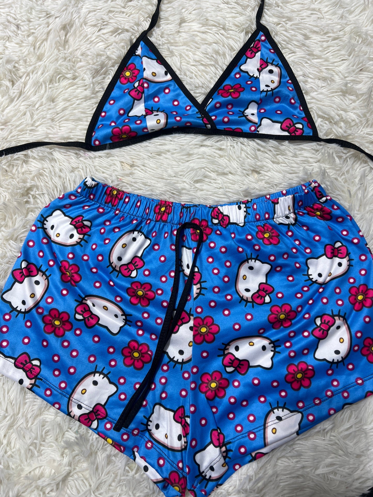 hello kitty azul puntos top con short unitalla de brush