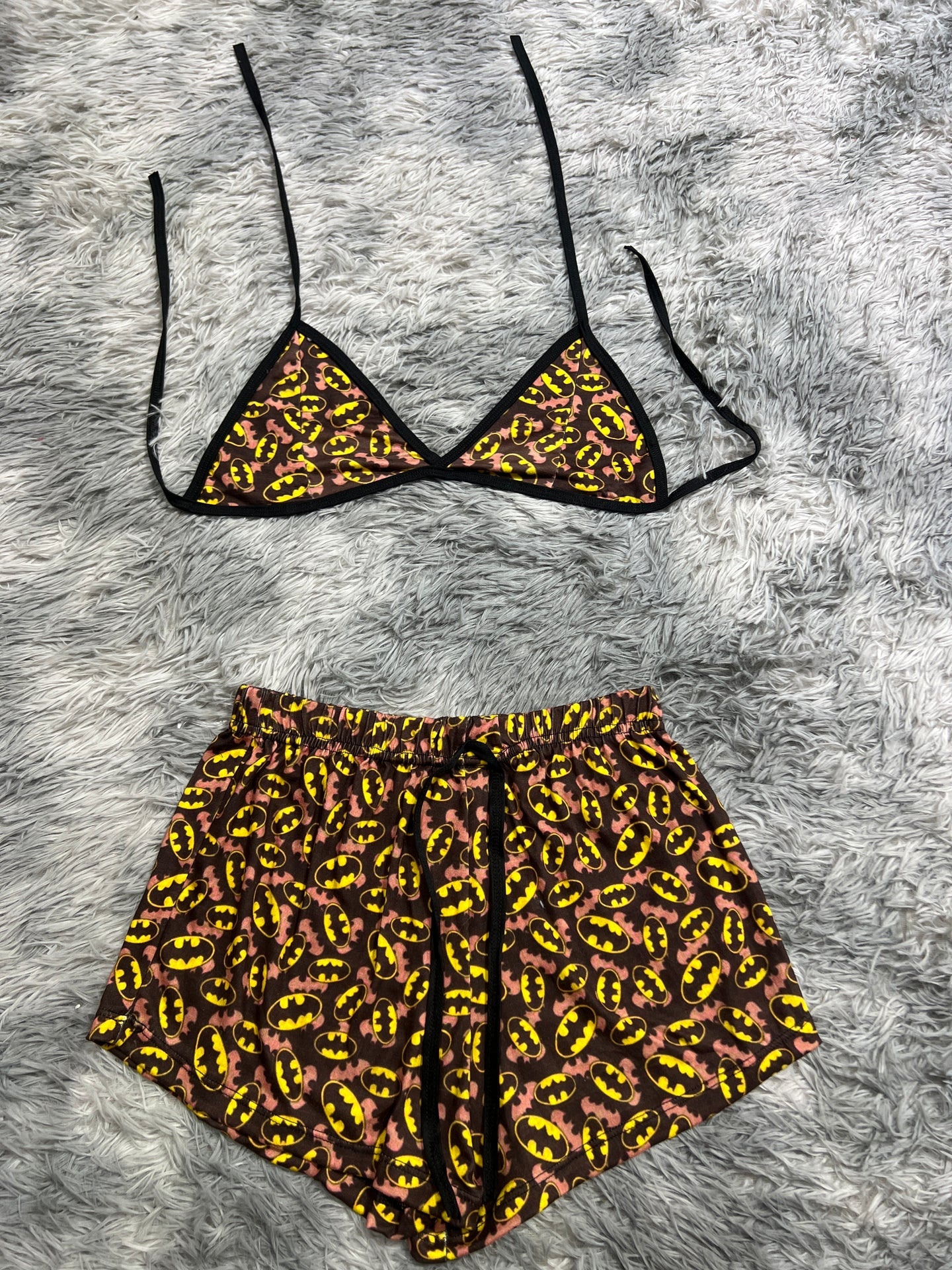 batman pequeño Top con short unitalla de brush