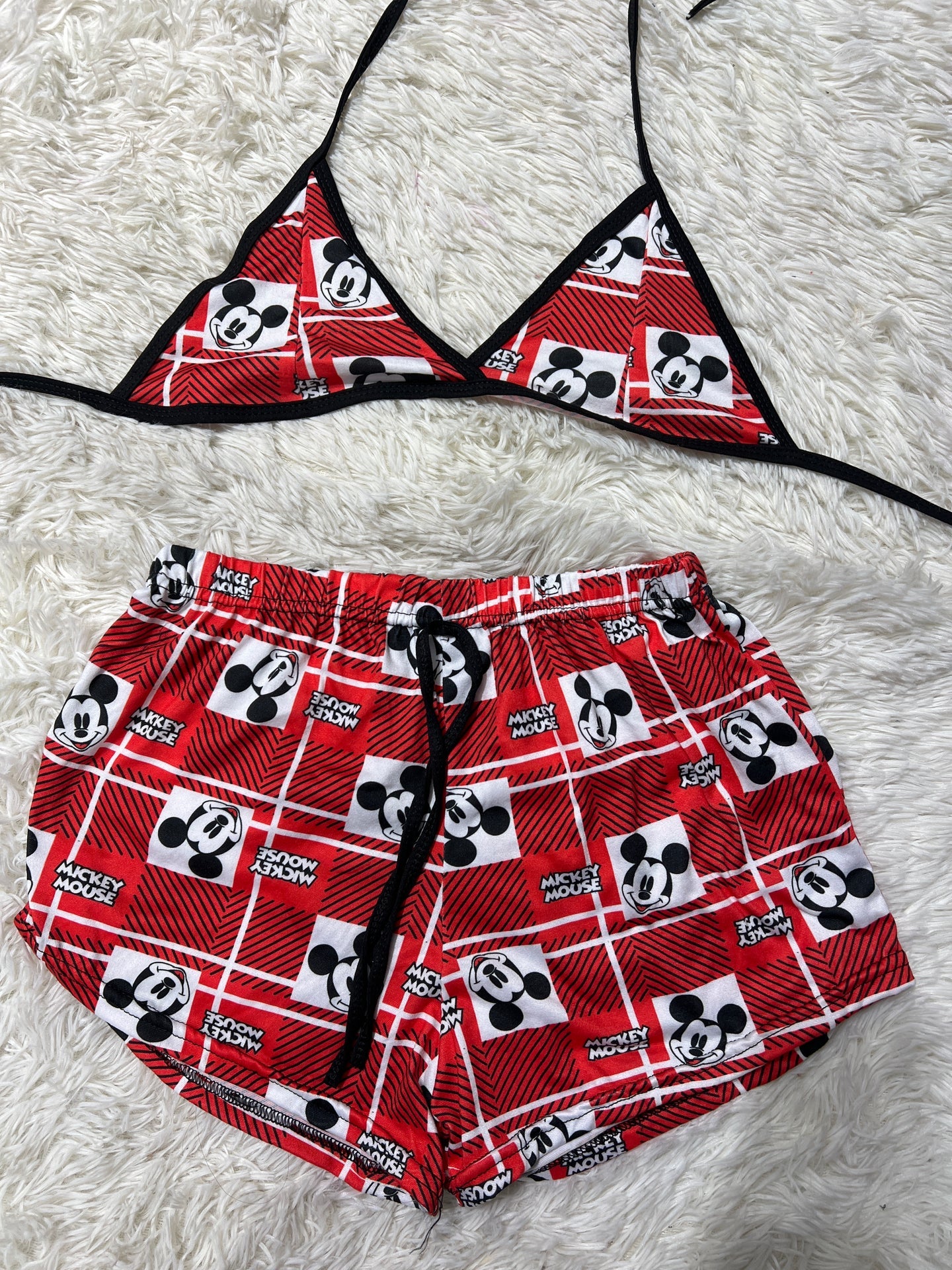Mickey Mouse rojo top con short unitalla de brush