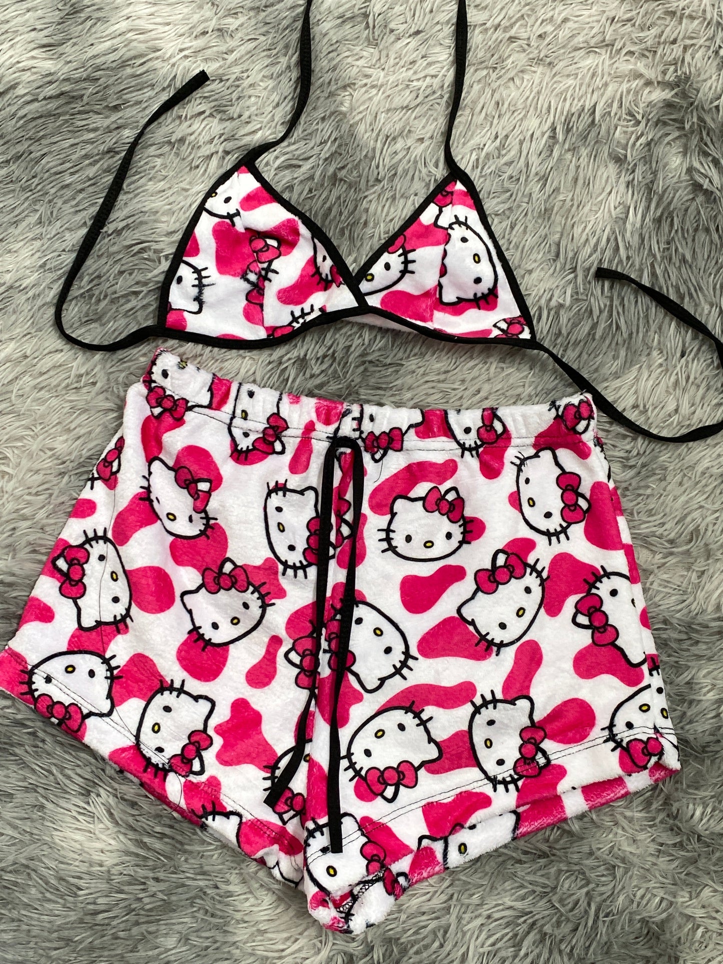 Hello kitty vaca Top Con Short Unitalla De afelpado