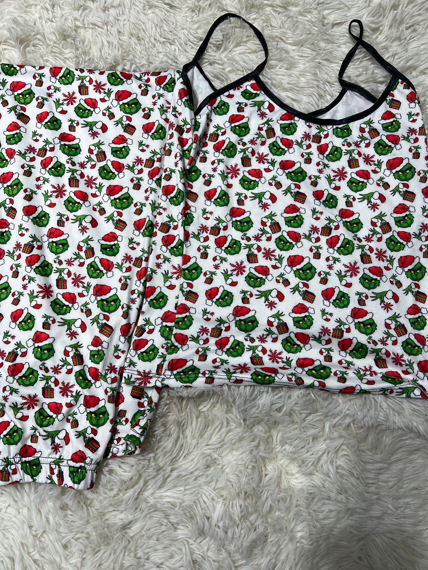 Grinch Blusa con pantalón pijama de dama