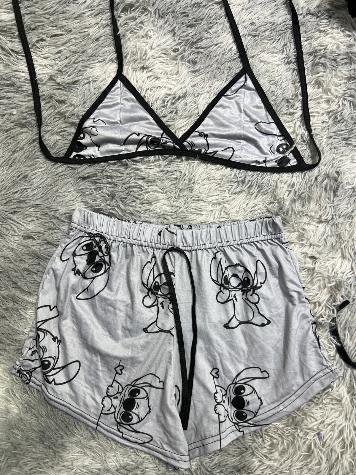 Stich Gris Top Con Short Unitalla De Brush