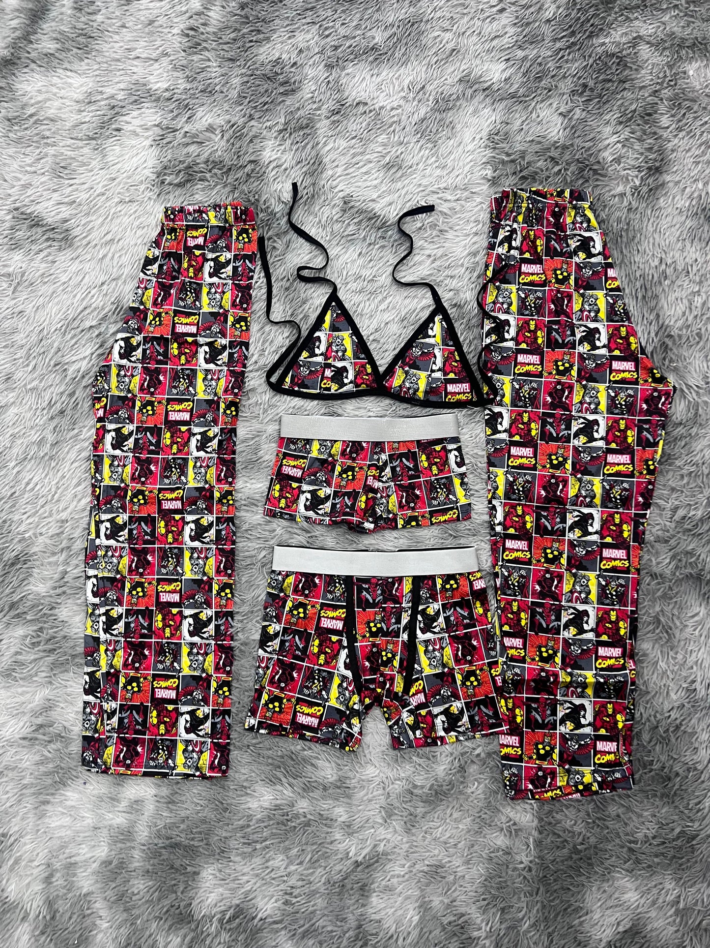 marvel cuadros cómic pijama 5 piezas