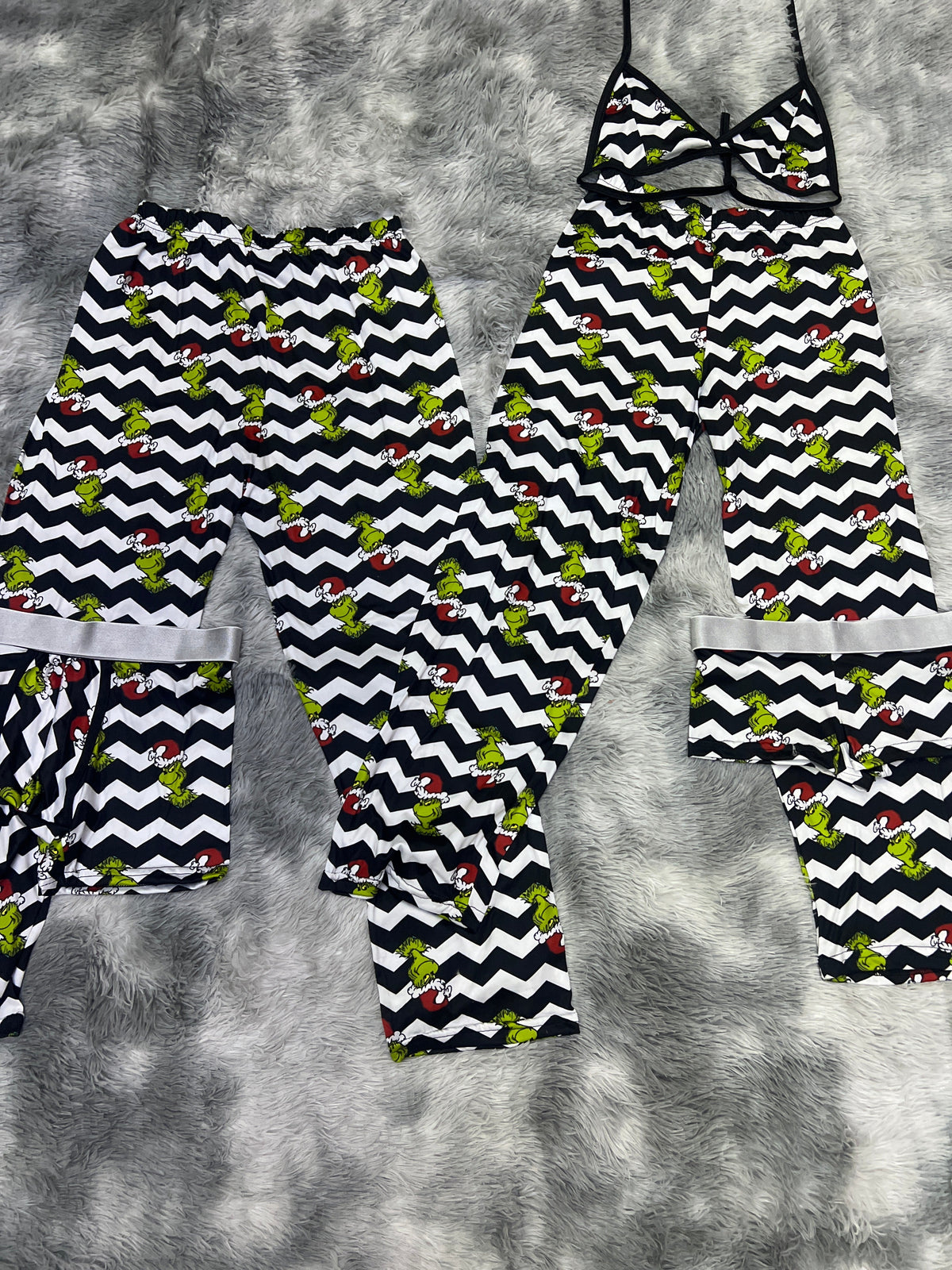 Grinch Rayas Pijama De 5 Piezas