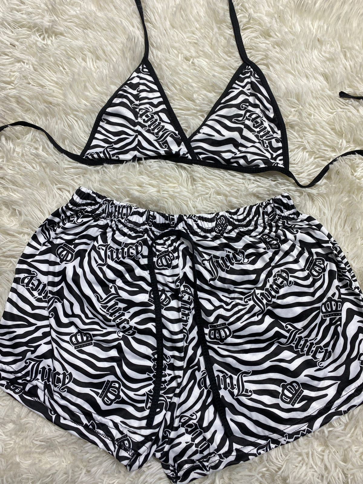 Juicy zebra Top Con Short Unitalla De Brush