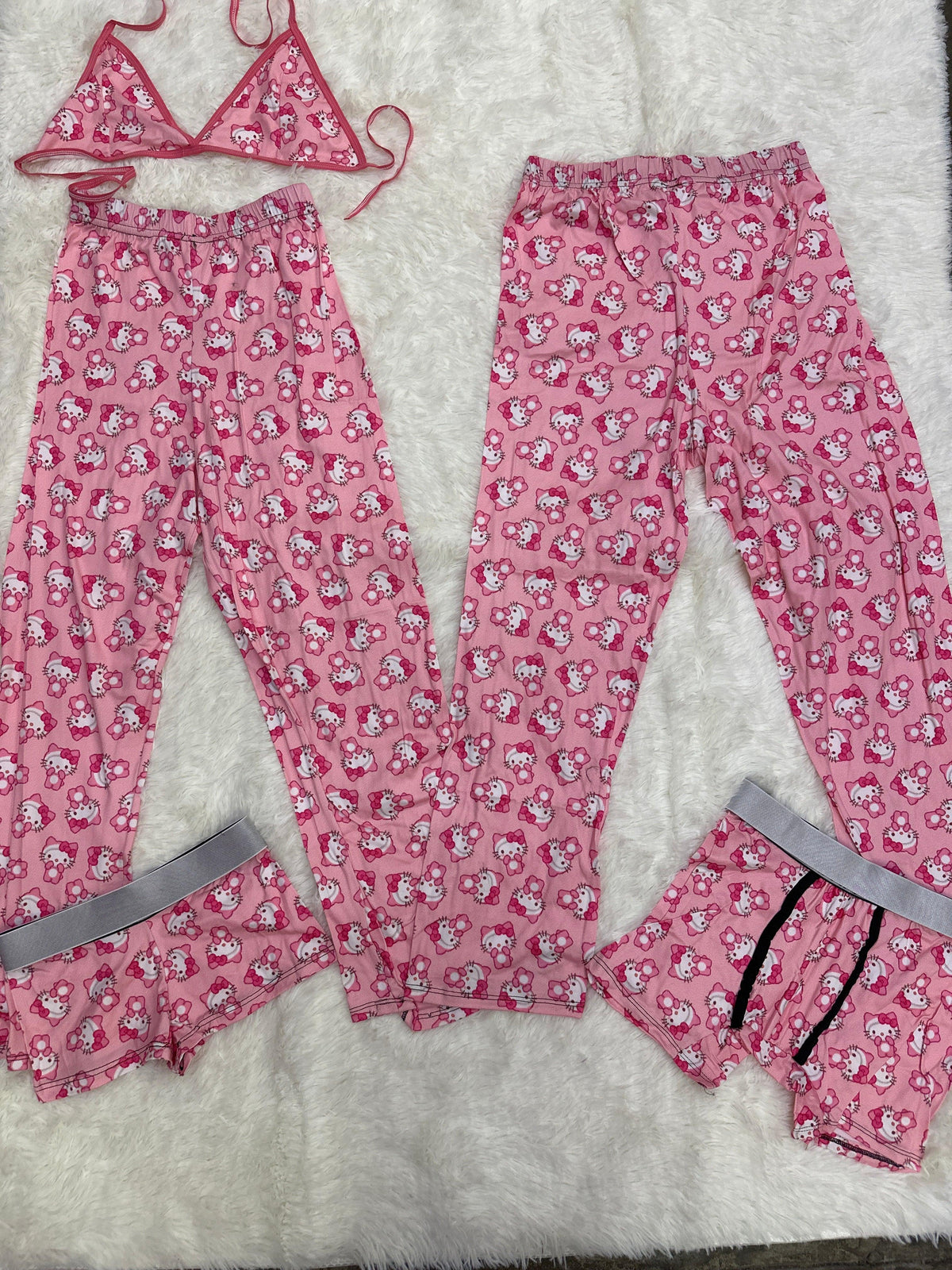 Hello Kitty Peluche Rosa Pijama De 5 Piezas