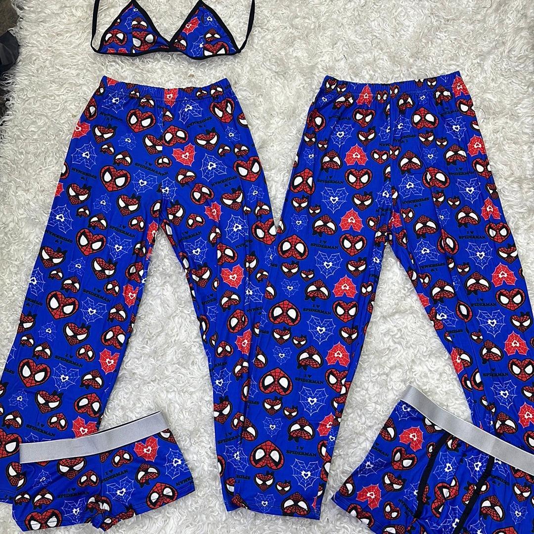 Spider-man Corazón Azul Pijama De 5 Piezas