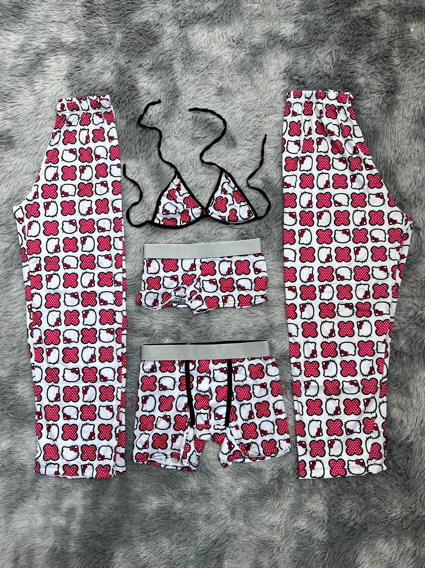 hello kitty X punteada pijama 5 piezas