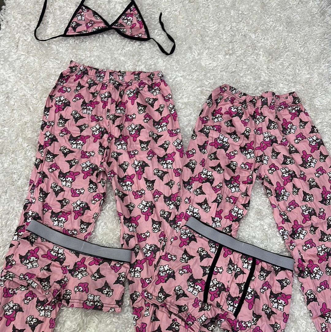 Kuromi Y Melody Rosa Pijama De 5 Piezas