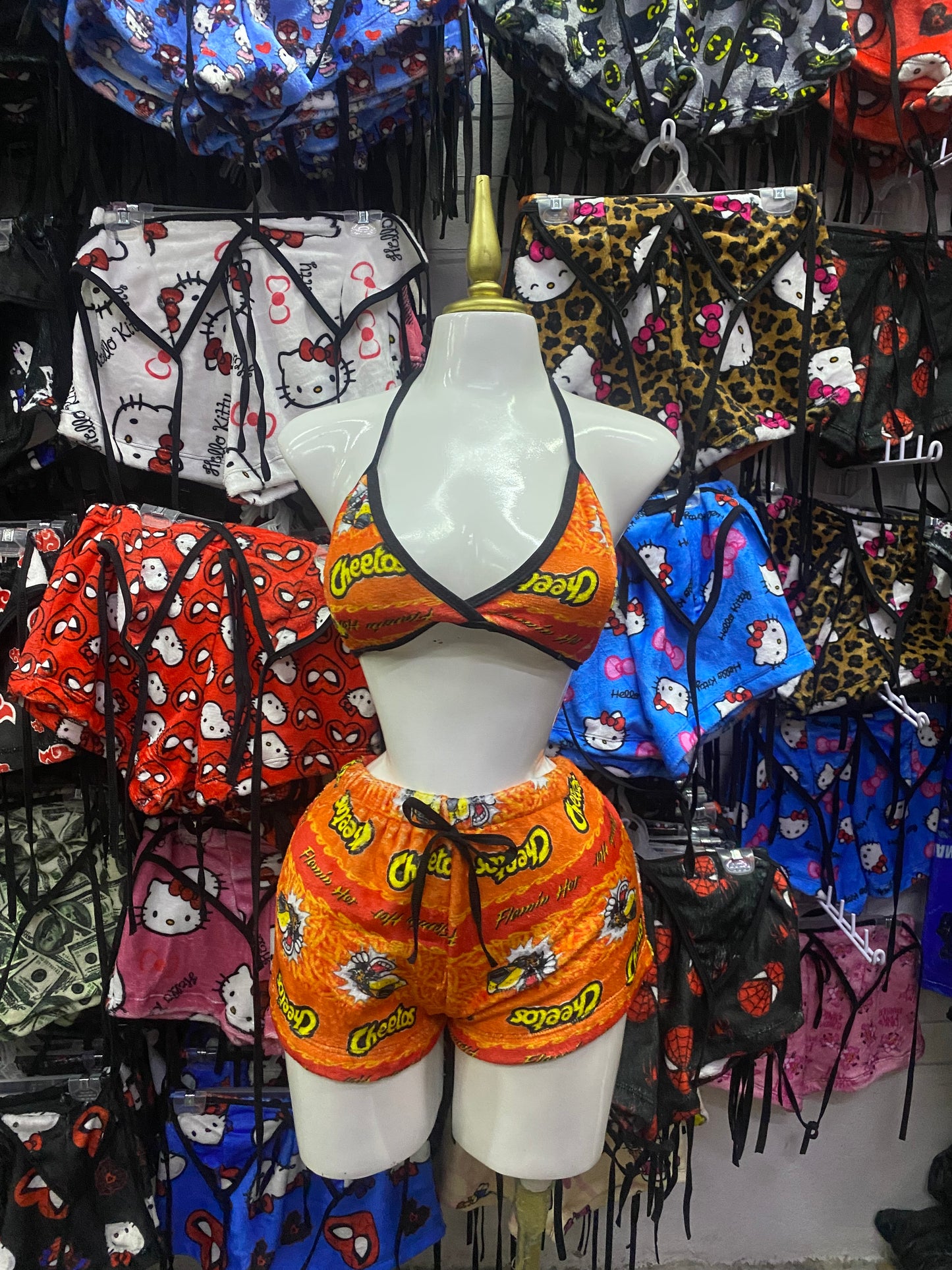 Chetos Pijama de dama short con top individual de dama afelpado