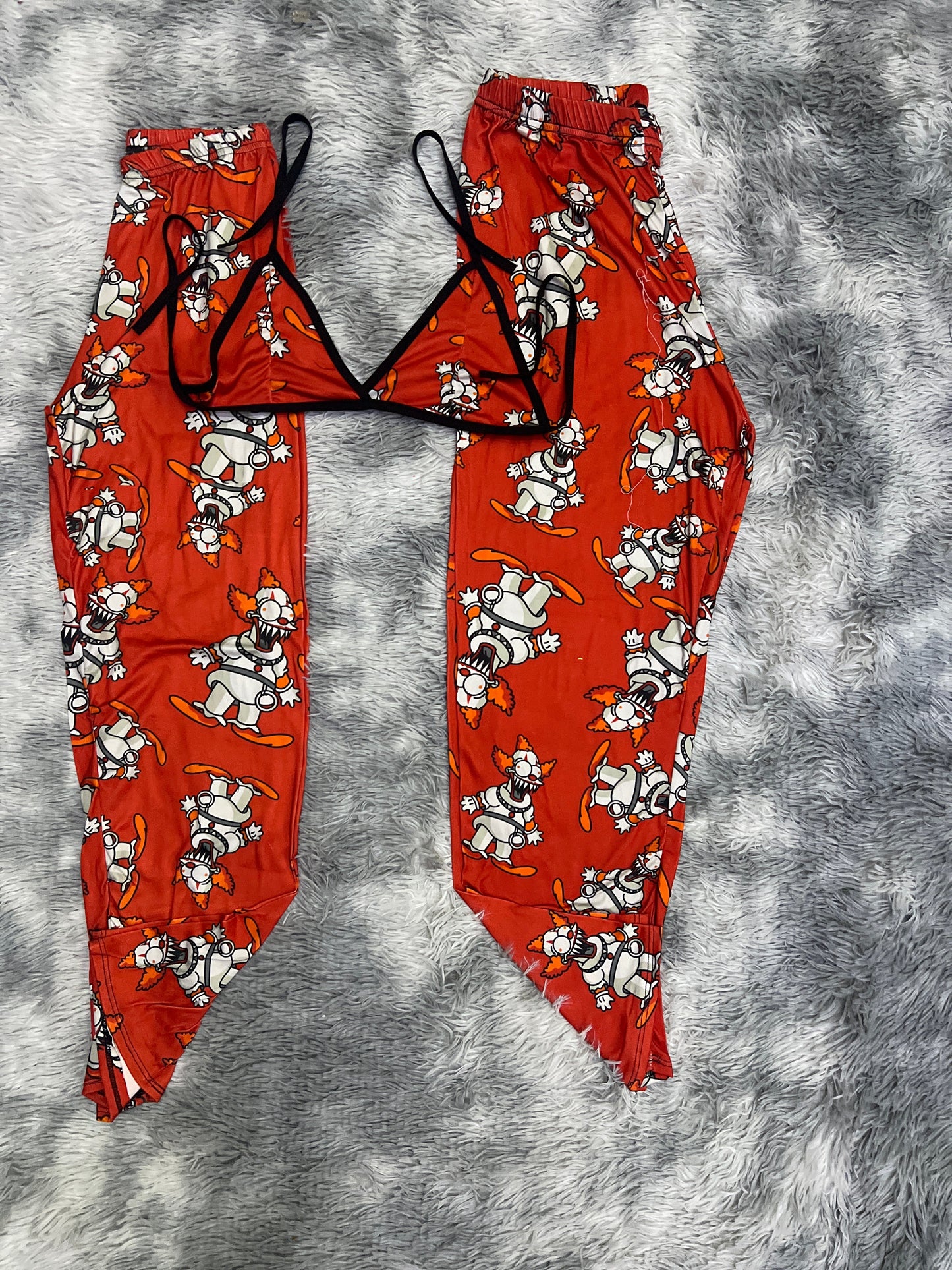 Payaso Homero Naranja Duo de pijama afelpada.