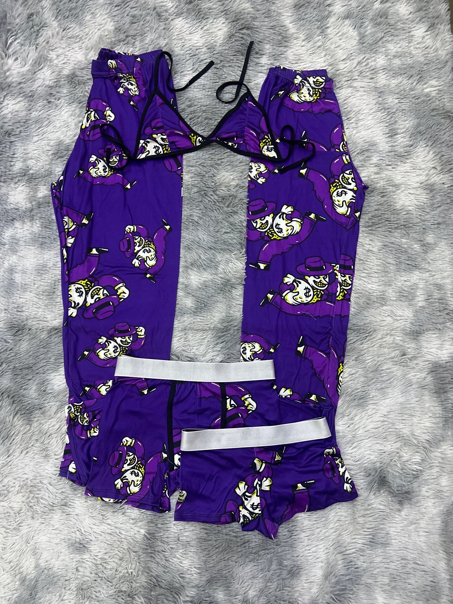 Joker Morado Duo De Pijama De 5 Piezas.
