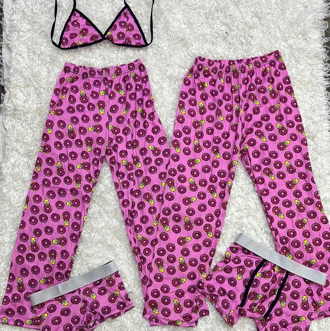 Homer Dona Rosa Pijama De 5 Piezas