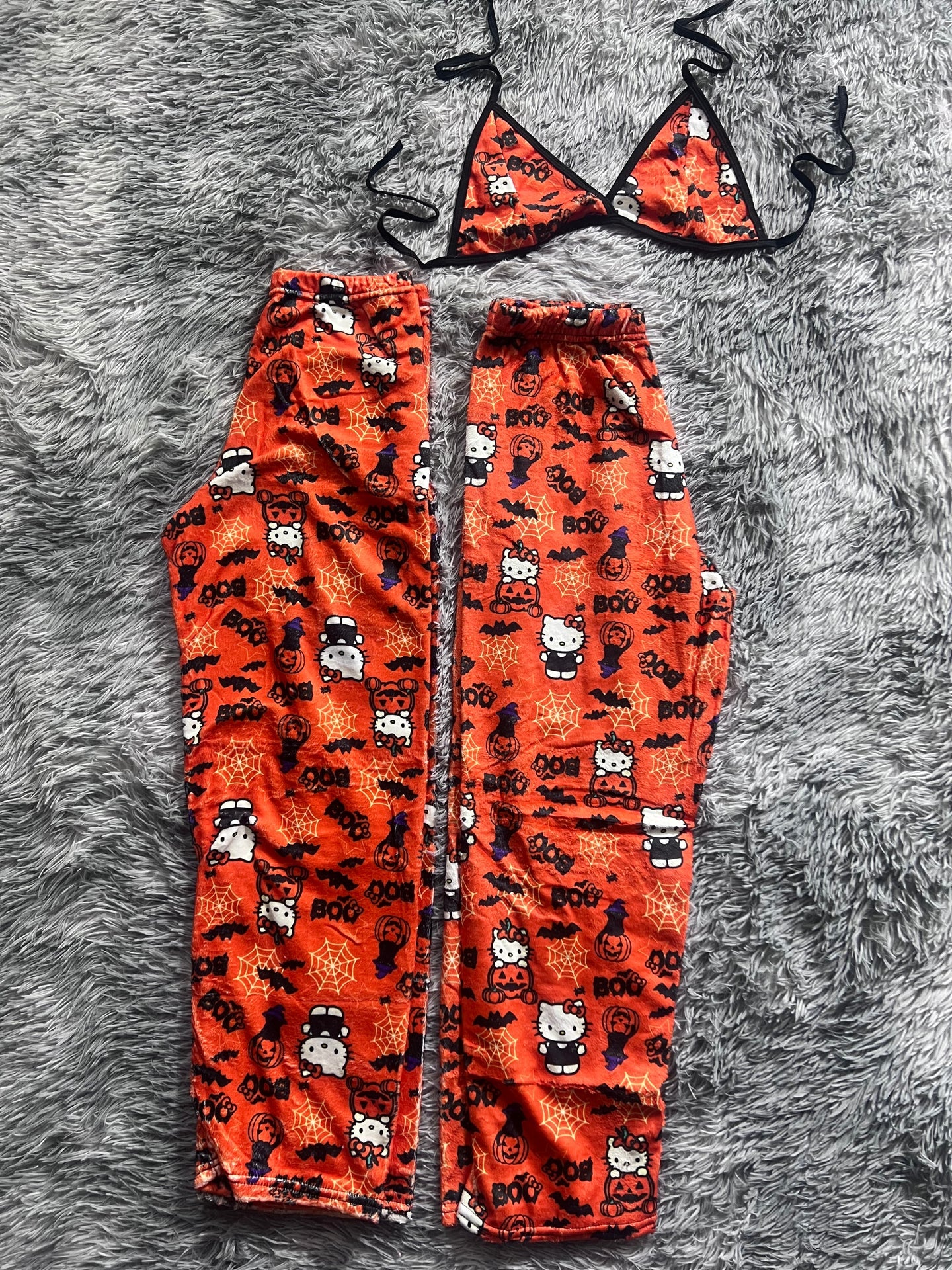 hello kitty calabaza Duo de Pijama Afelpada hallowen