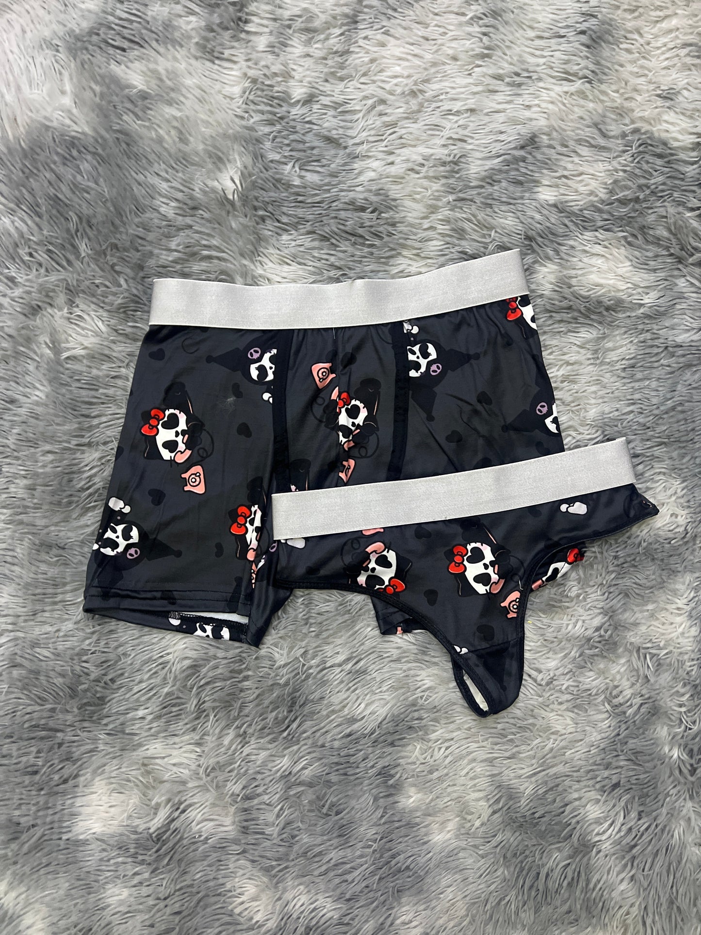 Kuromi Heart Eyes Negro duo unitalla con tanga