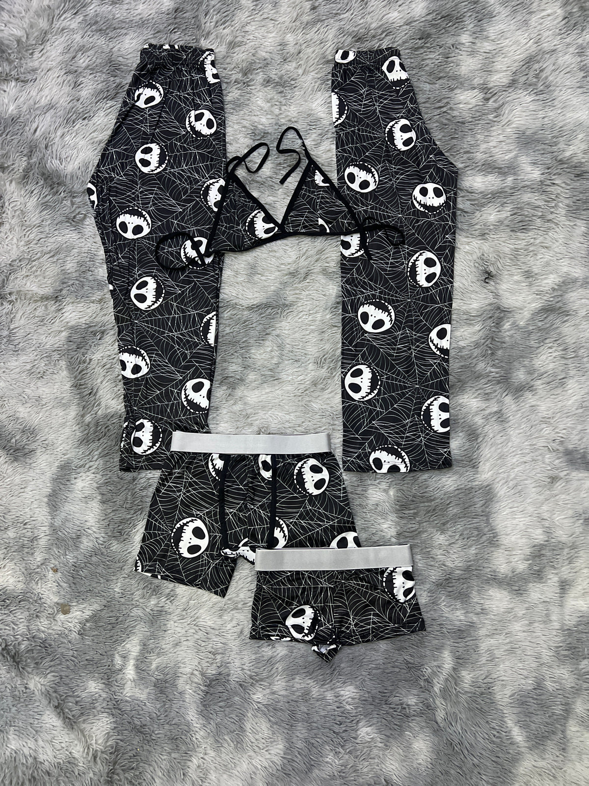 Jack Y Telarañas Negro Pijama De 5 Piezas