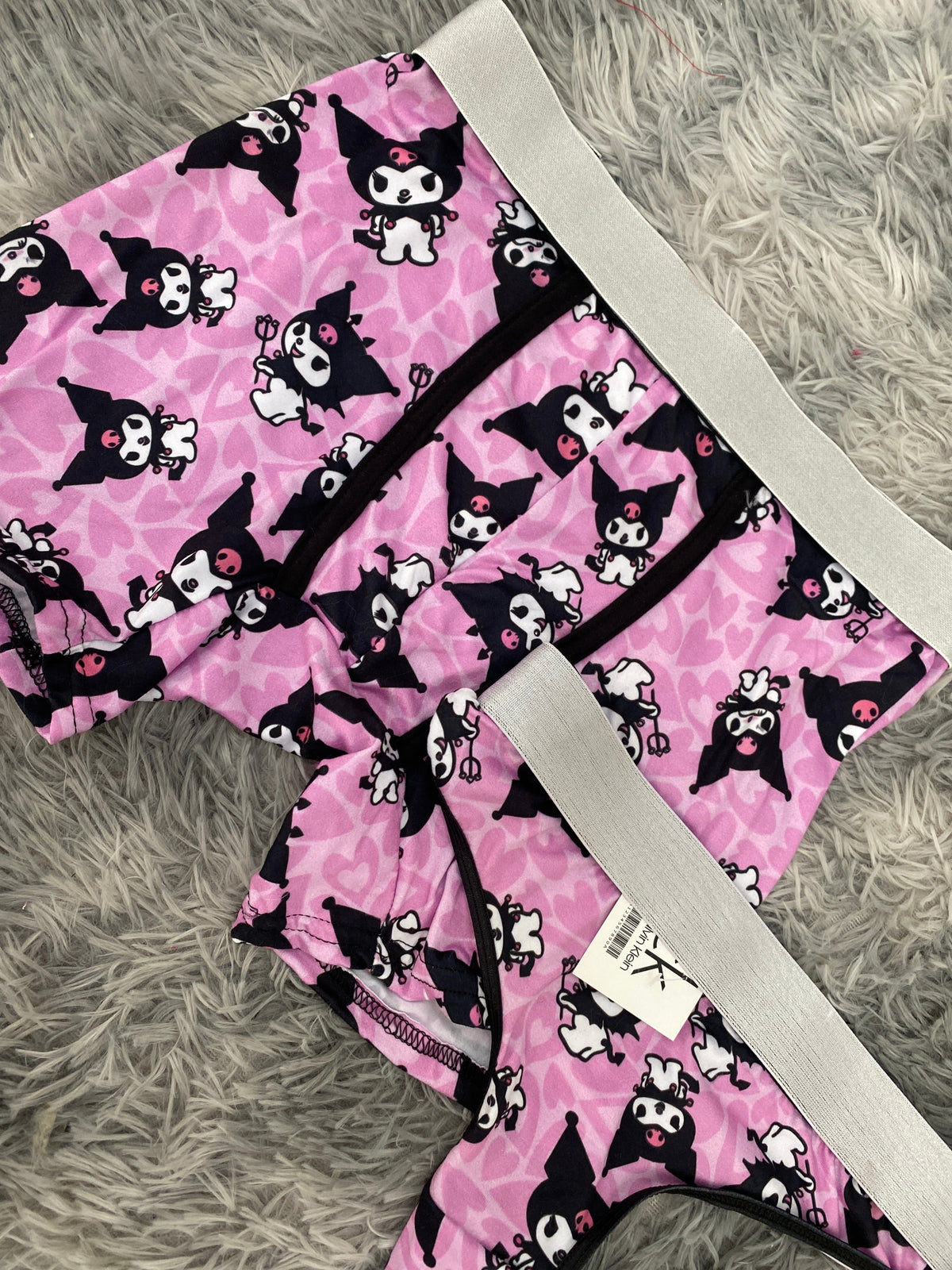 Kuromi corazones fondo lila Duo Unitalla Con Tanga