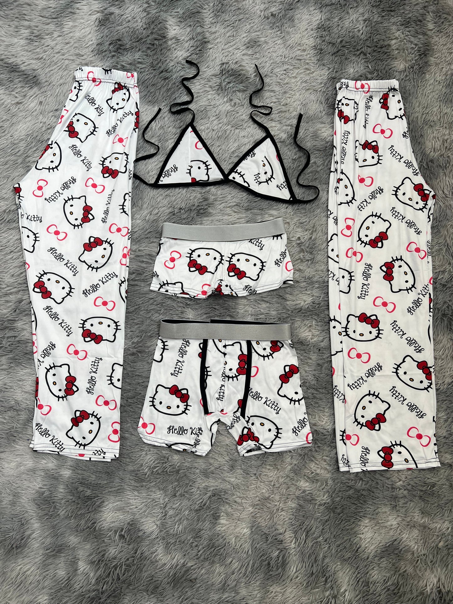 hello kitty caras blanco pijama 5 piezas