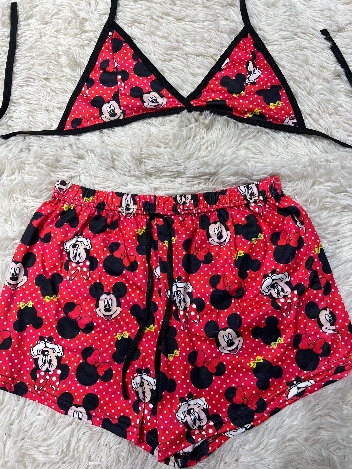 Mickey Mouse rojo top con short unitalla de brush