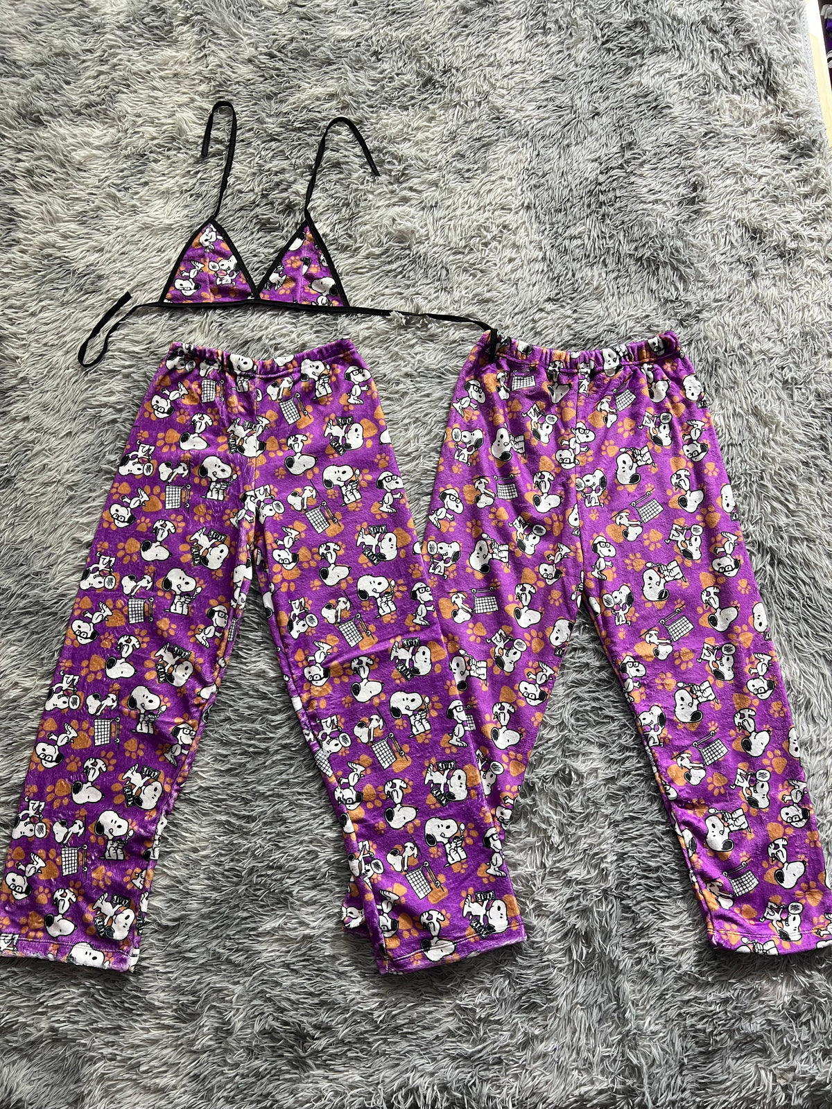 Snoopy Huellitas Duo De Pijama Afelpada