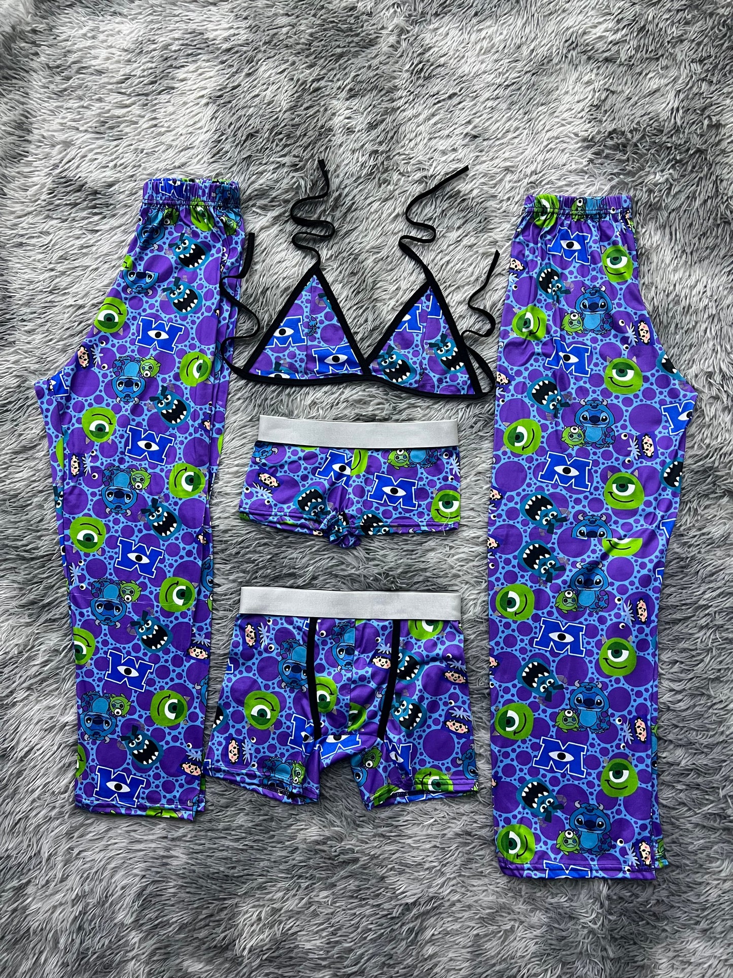 monsterc inc x stitch pijama 5 piezas