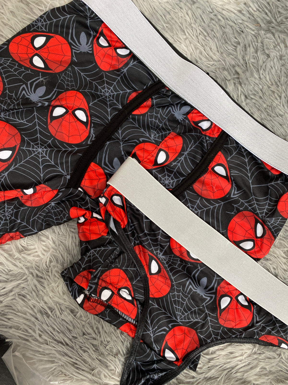 Spiderman negro con gris Duo Unitalla Con Tanga