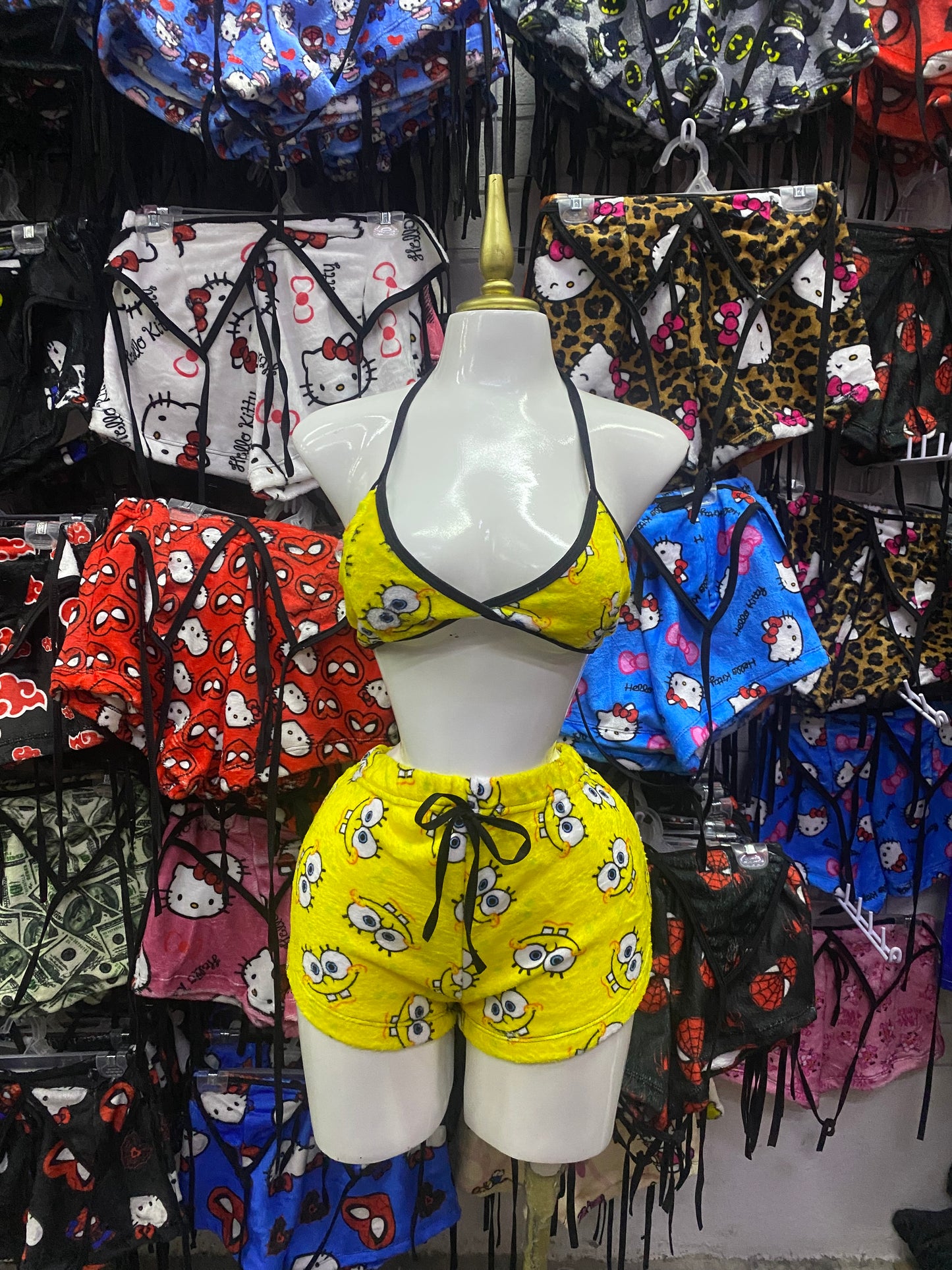 Bon esponja Pijama de dama short con top individual de dama afelpado