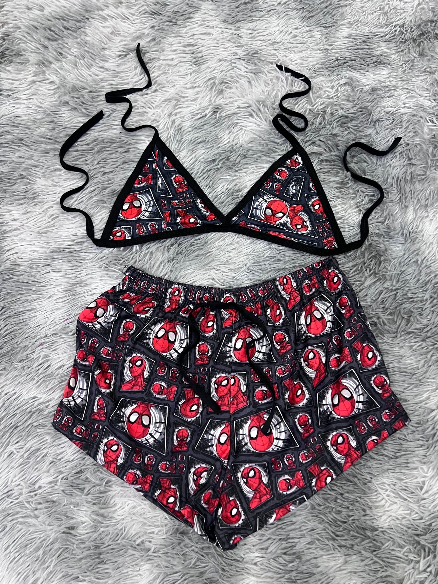 spiderman fragmento Top con short unitalla de brush