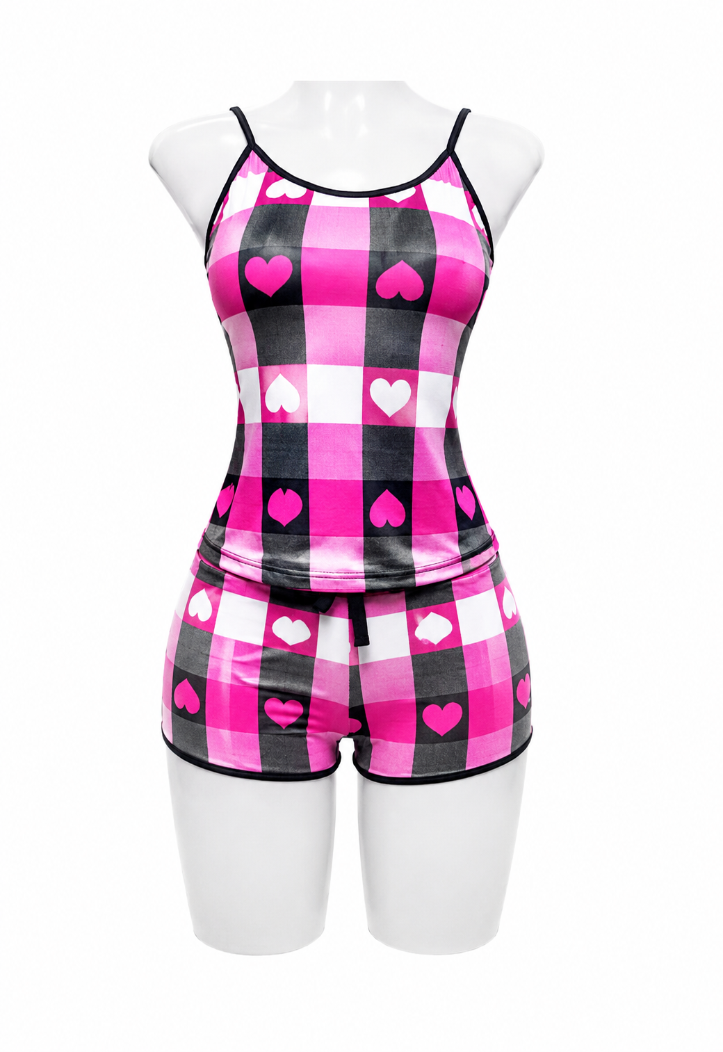 Corazones Y Cuadros Blusa Con Short