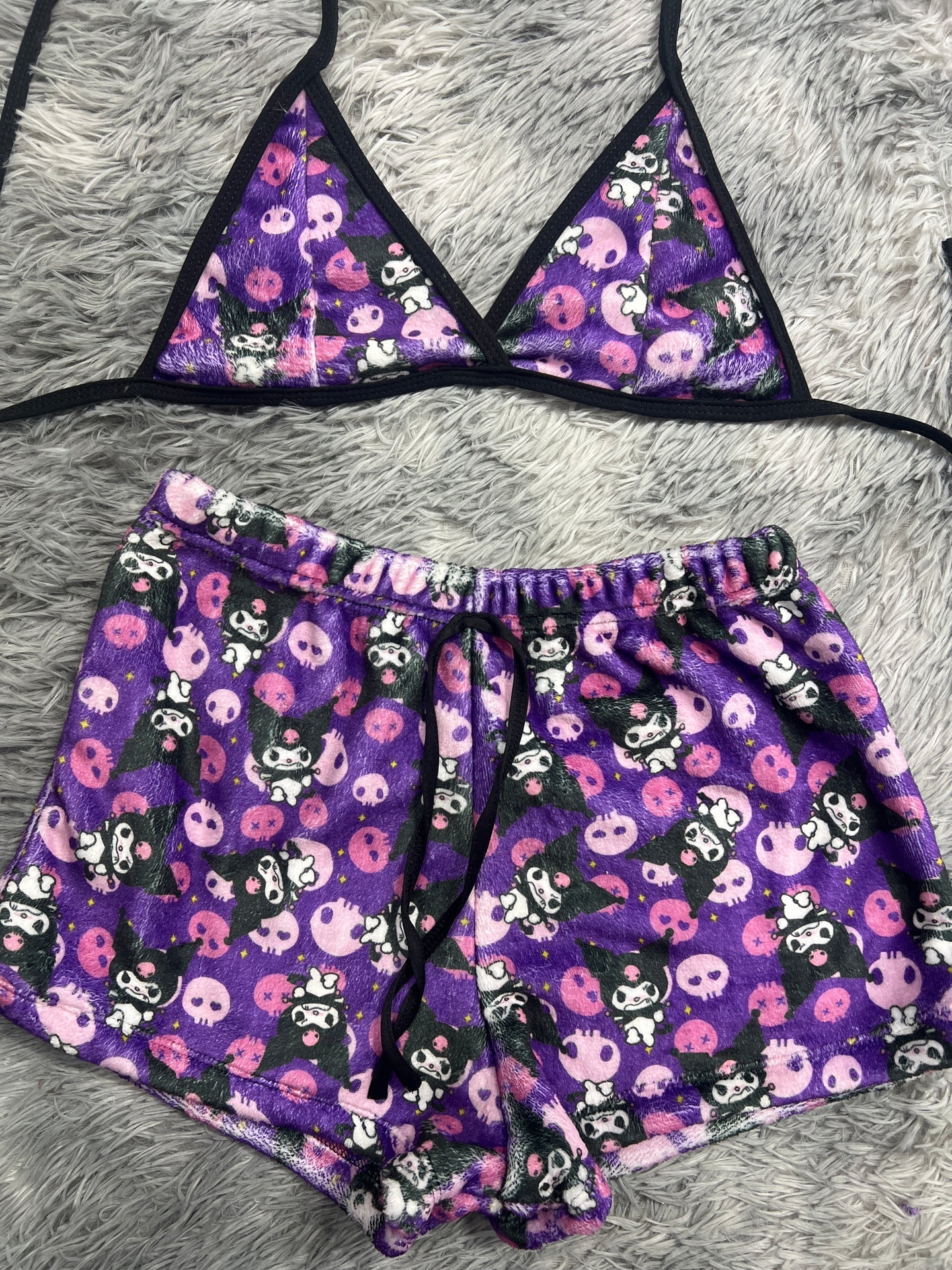 Kuromi morado Top con short unitalla de afelpado