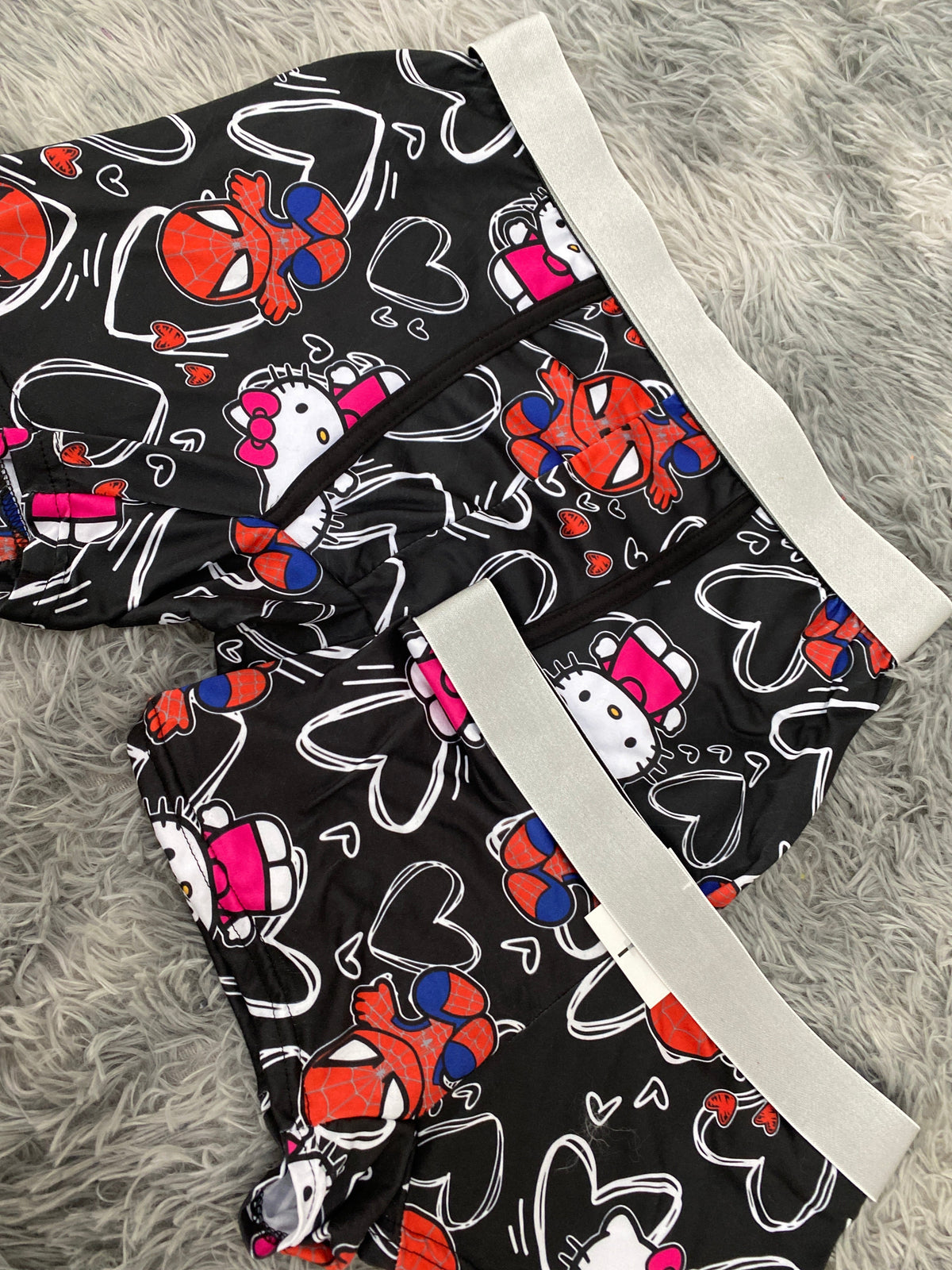 SpiderKitty corazones fondo negro Duo Con Boxer Xl