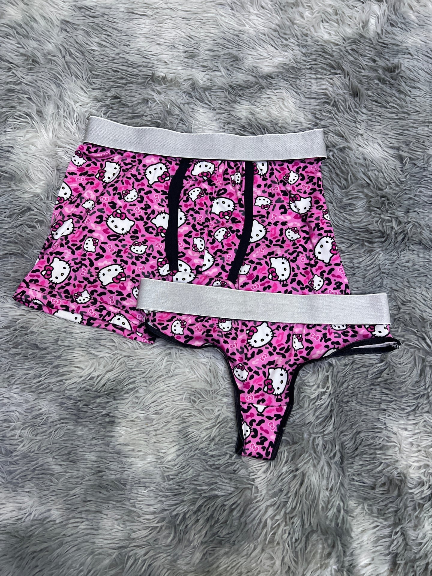 Kitty Animal Print Negro duo unitalla con tanga