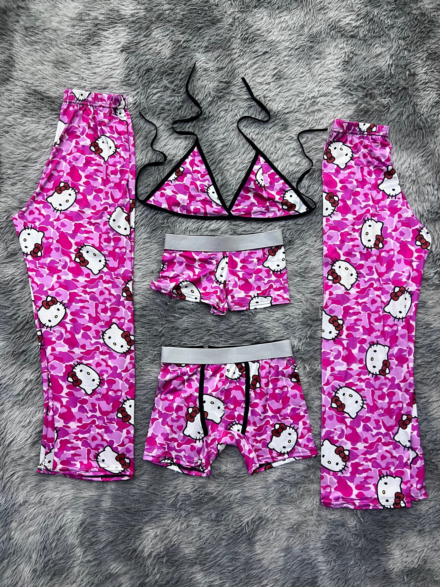 hello kitty camuflaje pijama 5 piezas