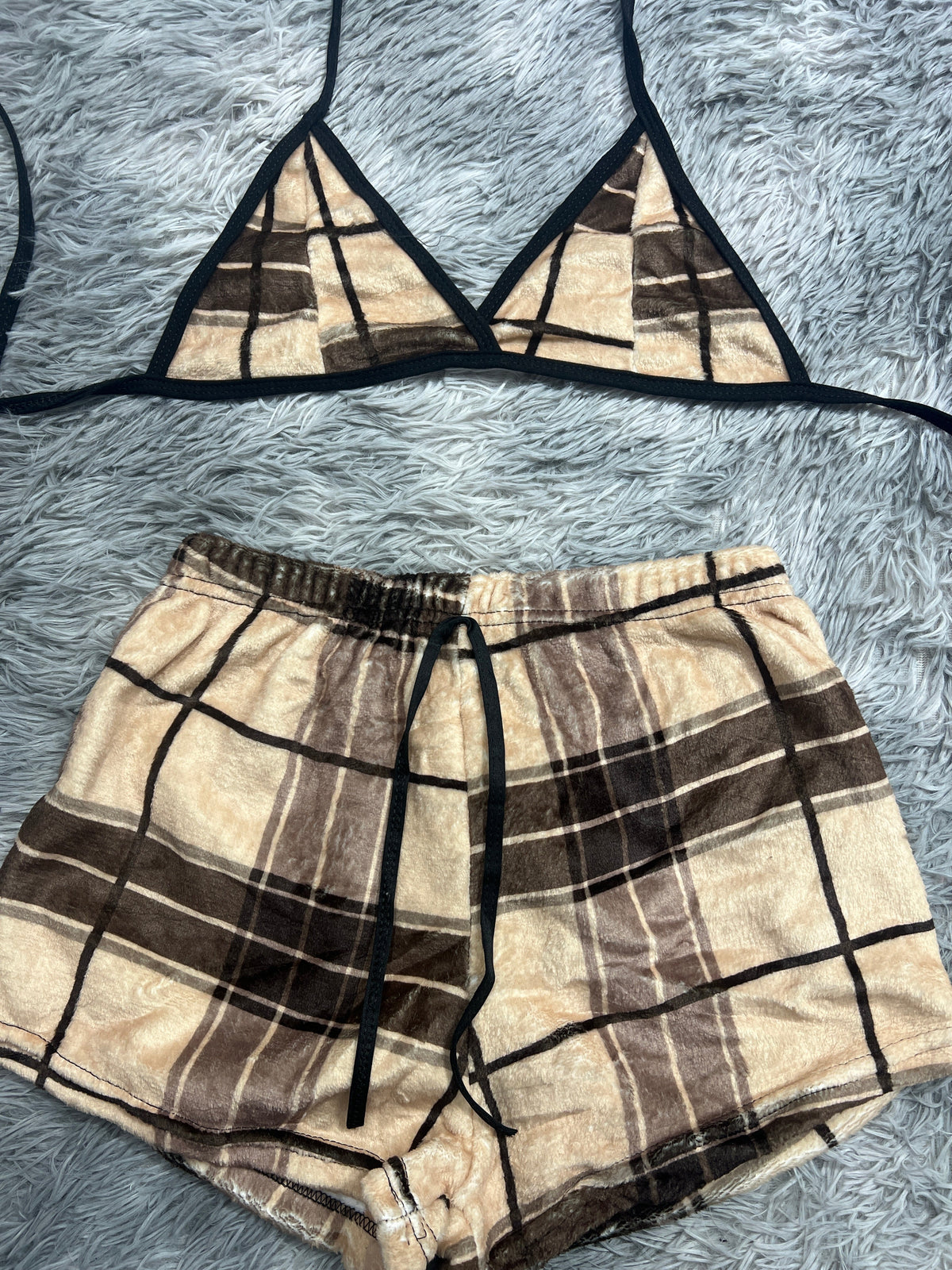 Cuadros Cafes Top Con Short Unitalla De Afelpado