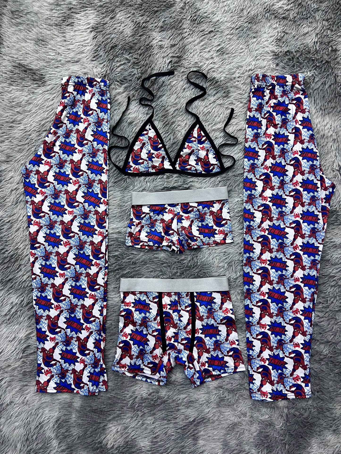 spiderman telarañas azules pijama 5 piezas