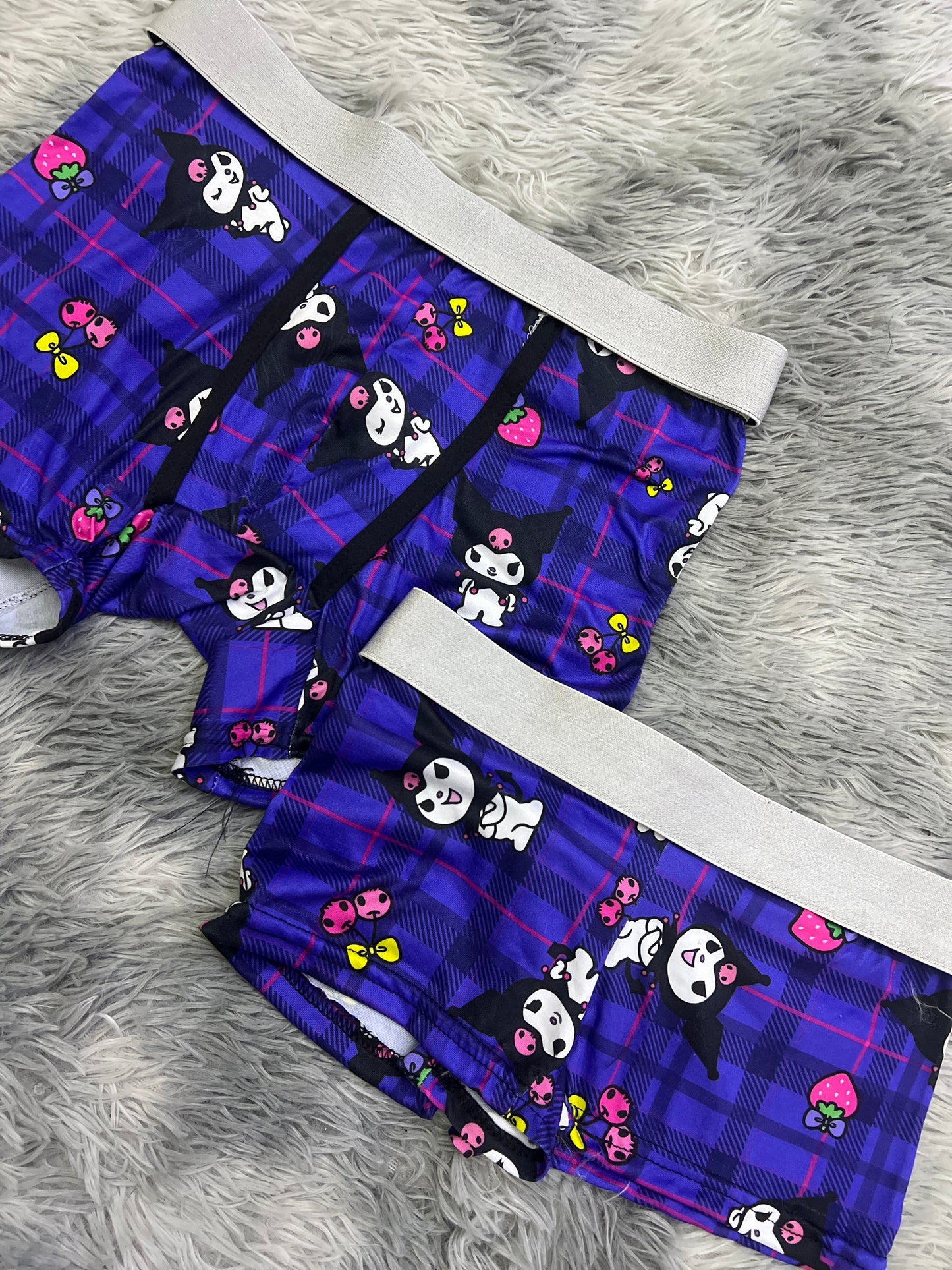 Kuromi A Cuadros Morado Duo Unitalla Con boxer.