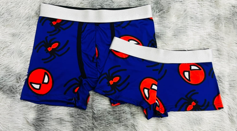 Spiderman caras fondo Azul duo boxer