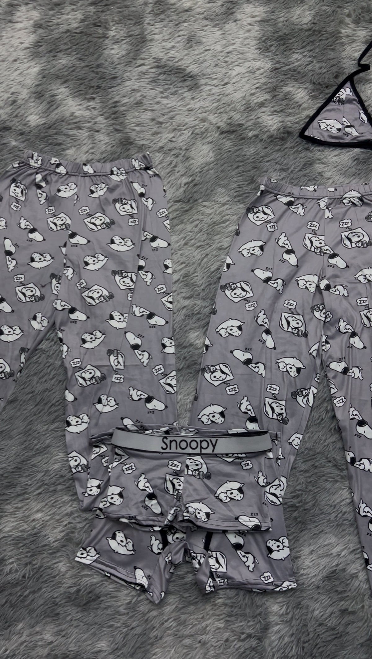 Snoopy Gris Pijama De 5 Piezas