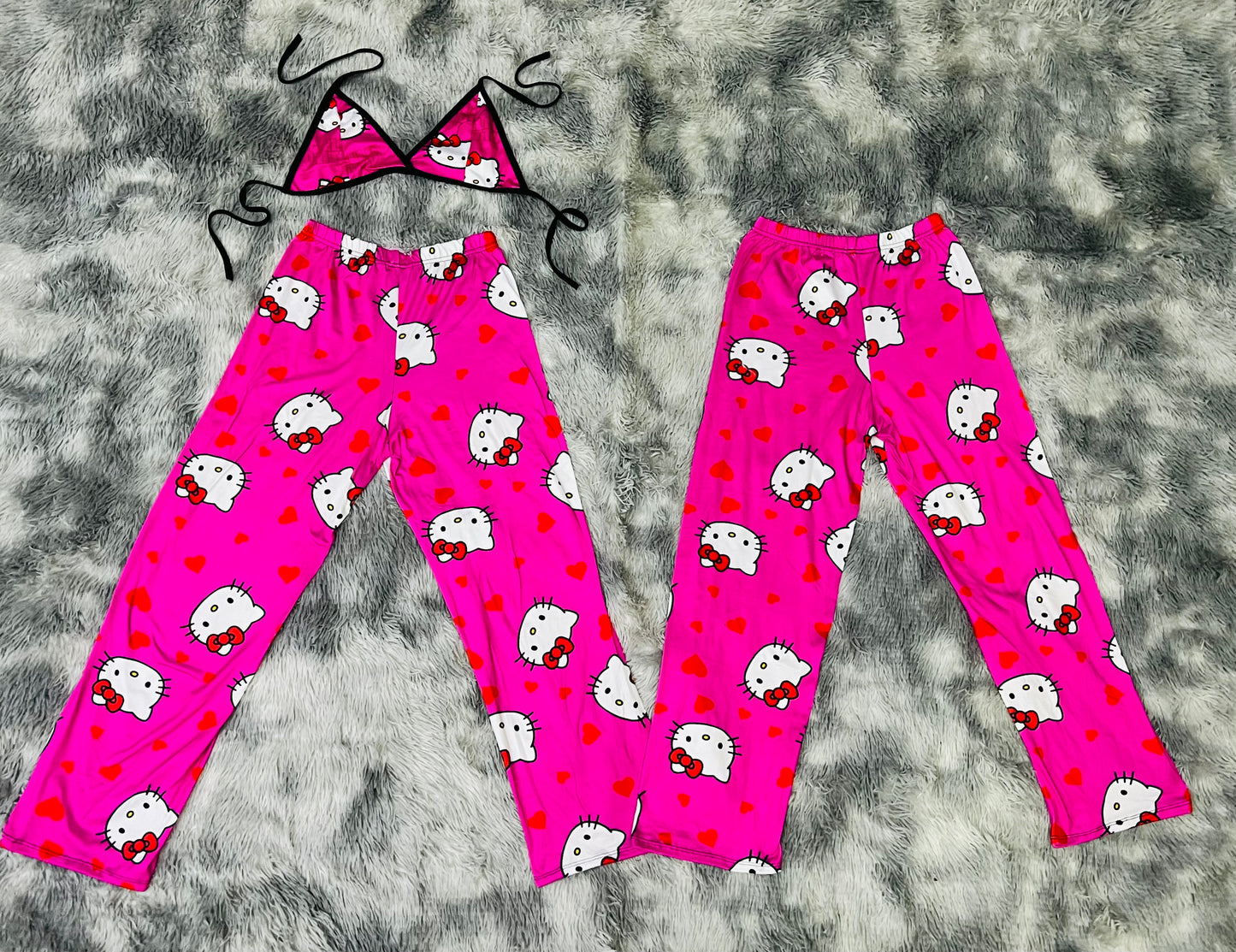 Hello Kitty Rosa Duo De Pijama Afelpada.