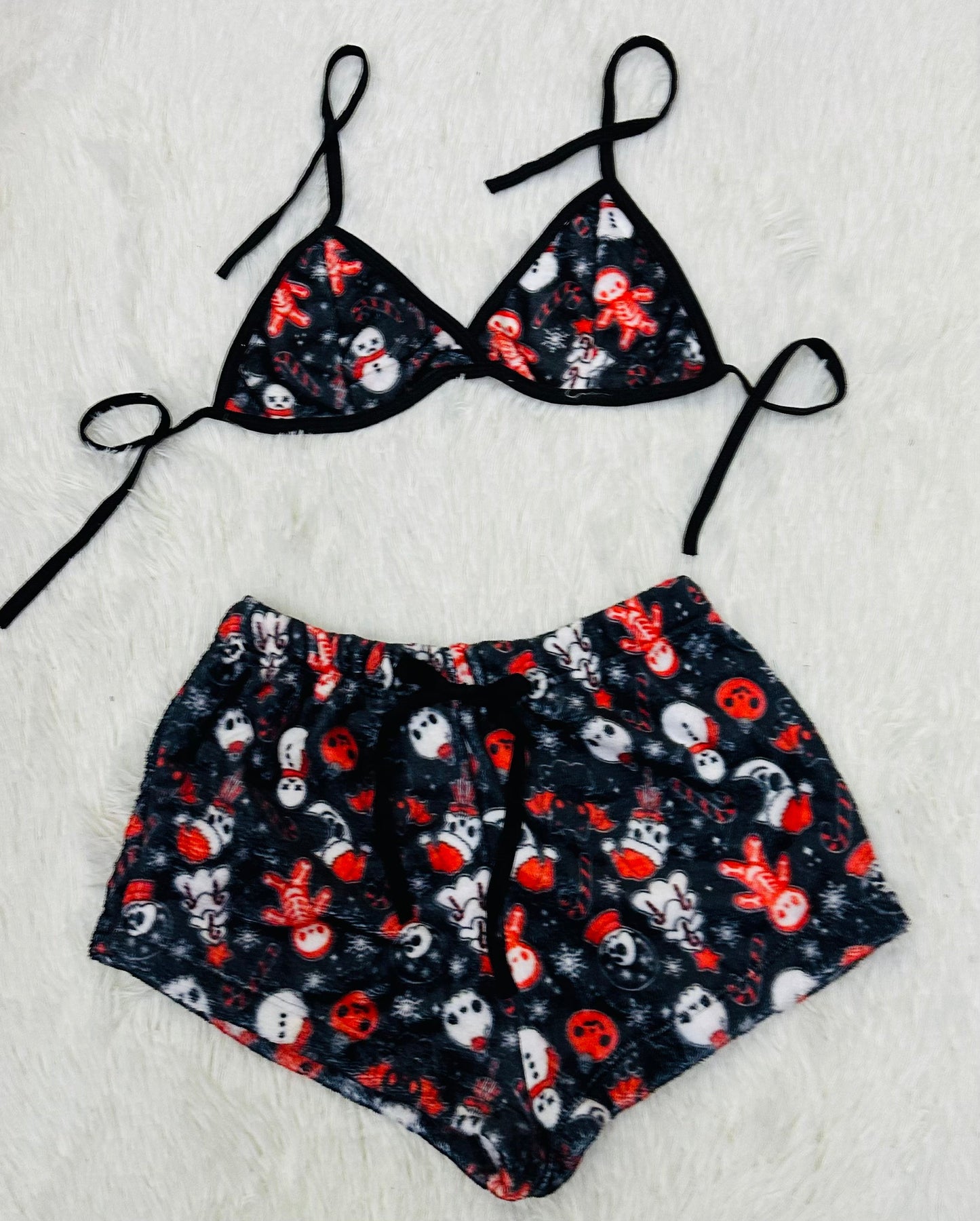 Pijama Lazo Frontal Gris short con top